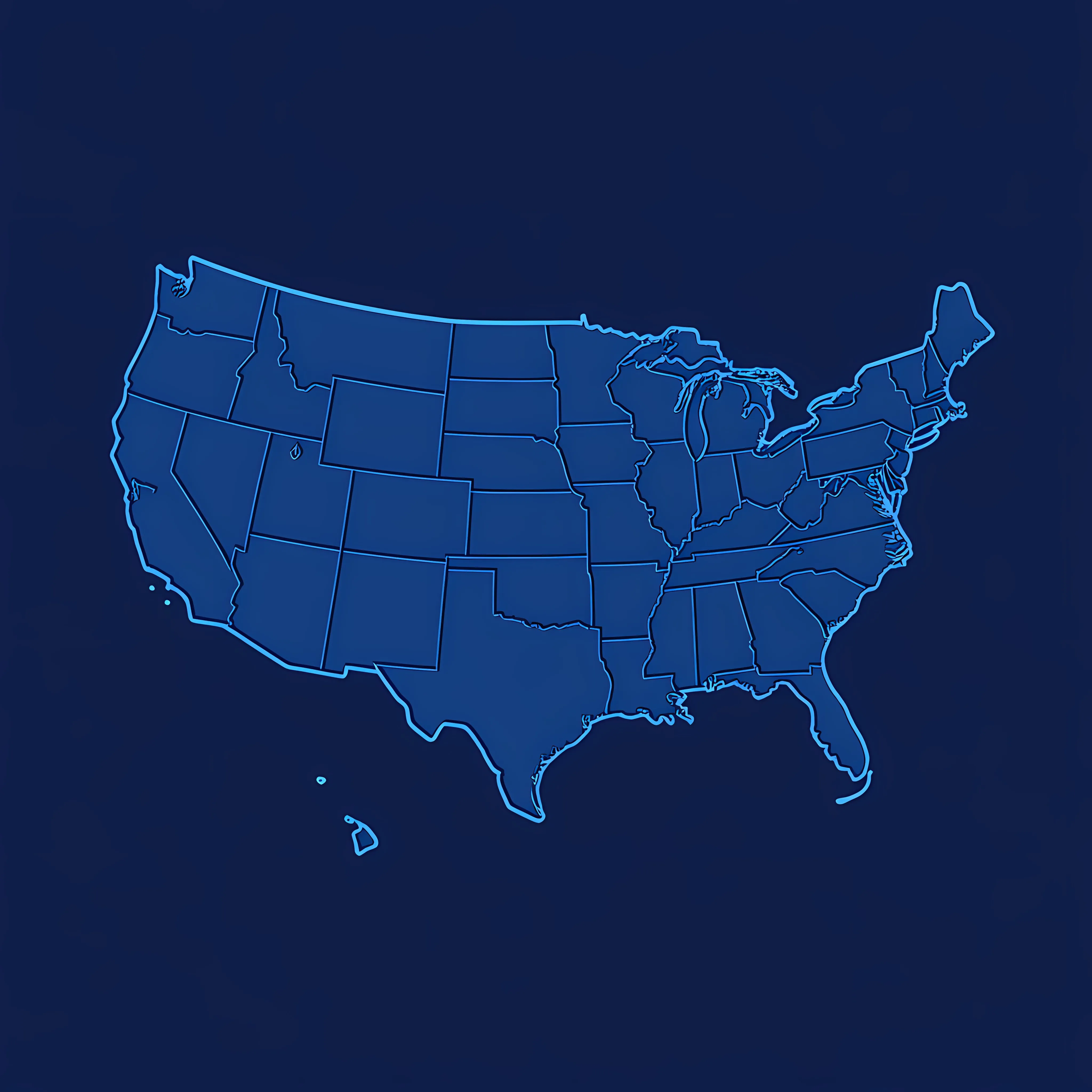 Flat Blue USA Map Vector Illustration — free download from Dotvec