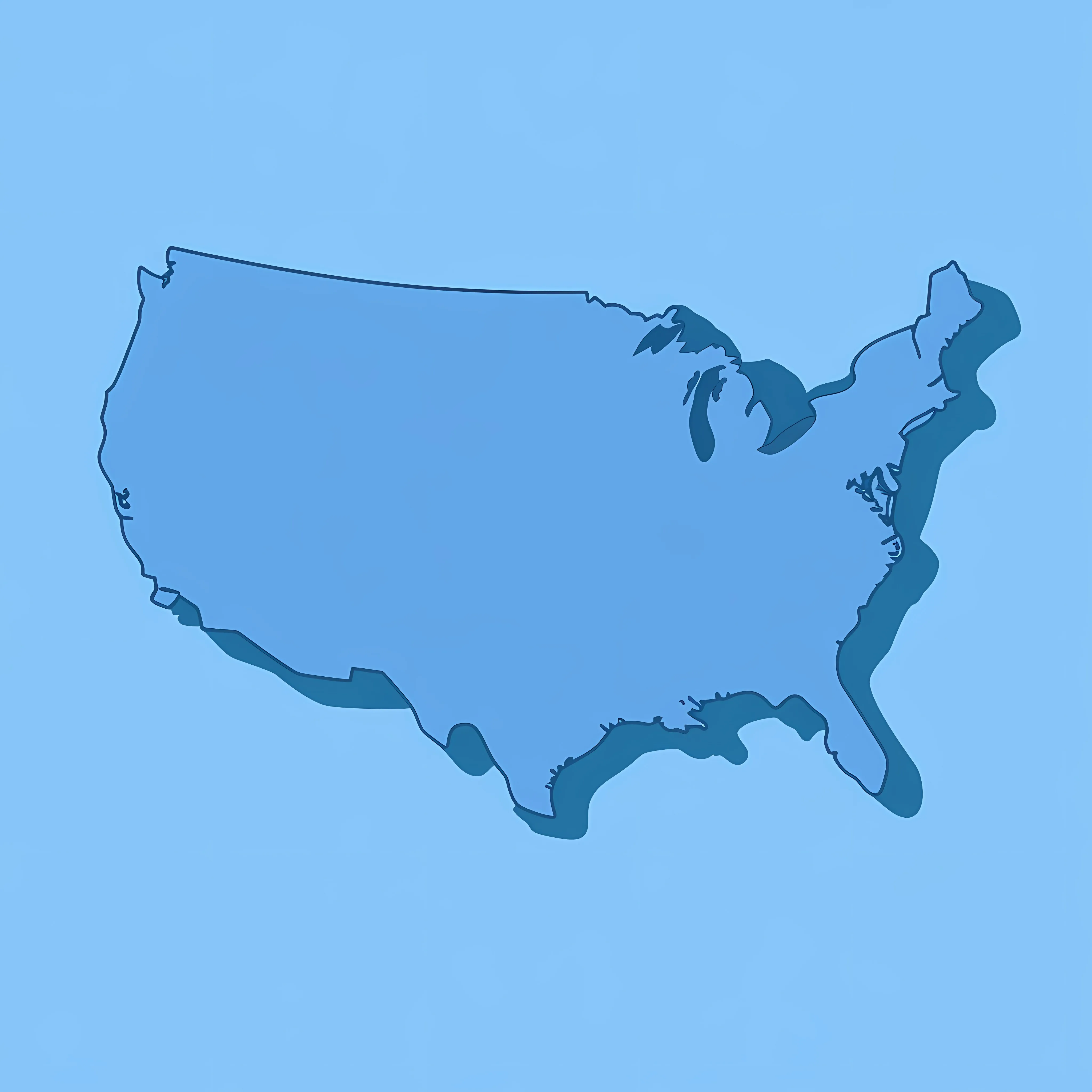 Blue USA Map Flat Vector Illustration – free blue vector image from Dotvec