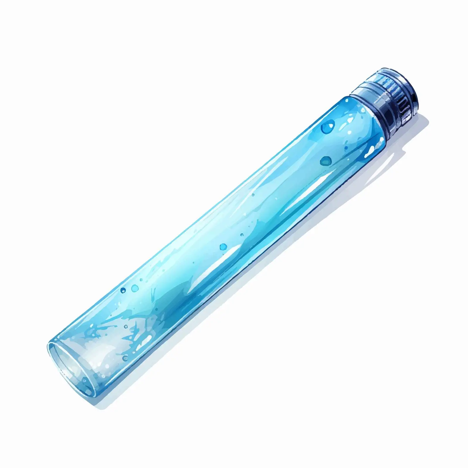 Blue Watercolor Illustration in Tube on White Background – free watercolor effect image from Dotvec