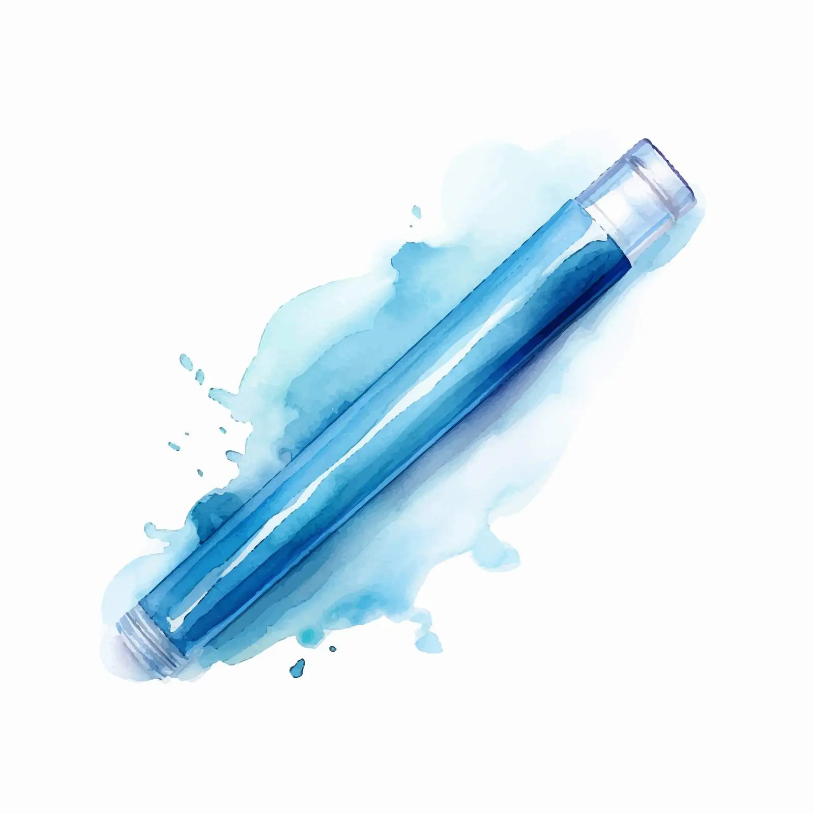 Blue Watercolor Tube Illustration on White Background — free download from Dotvec
