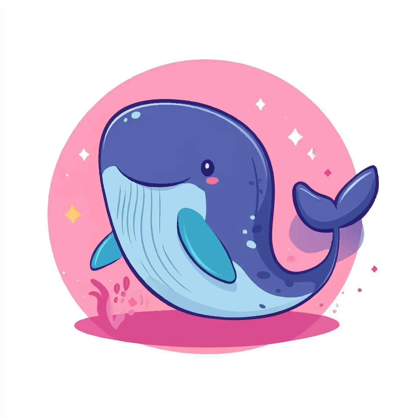 Hand-Drawn Blue Whale Vector Illustration — free download from Dotvec