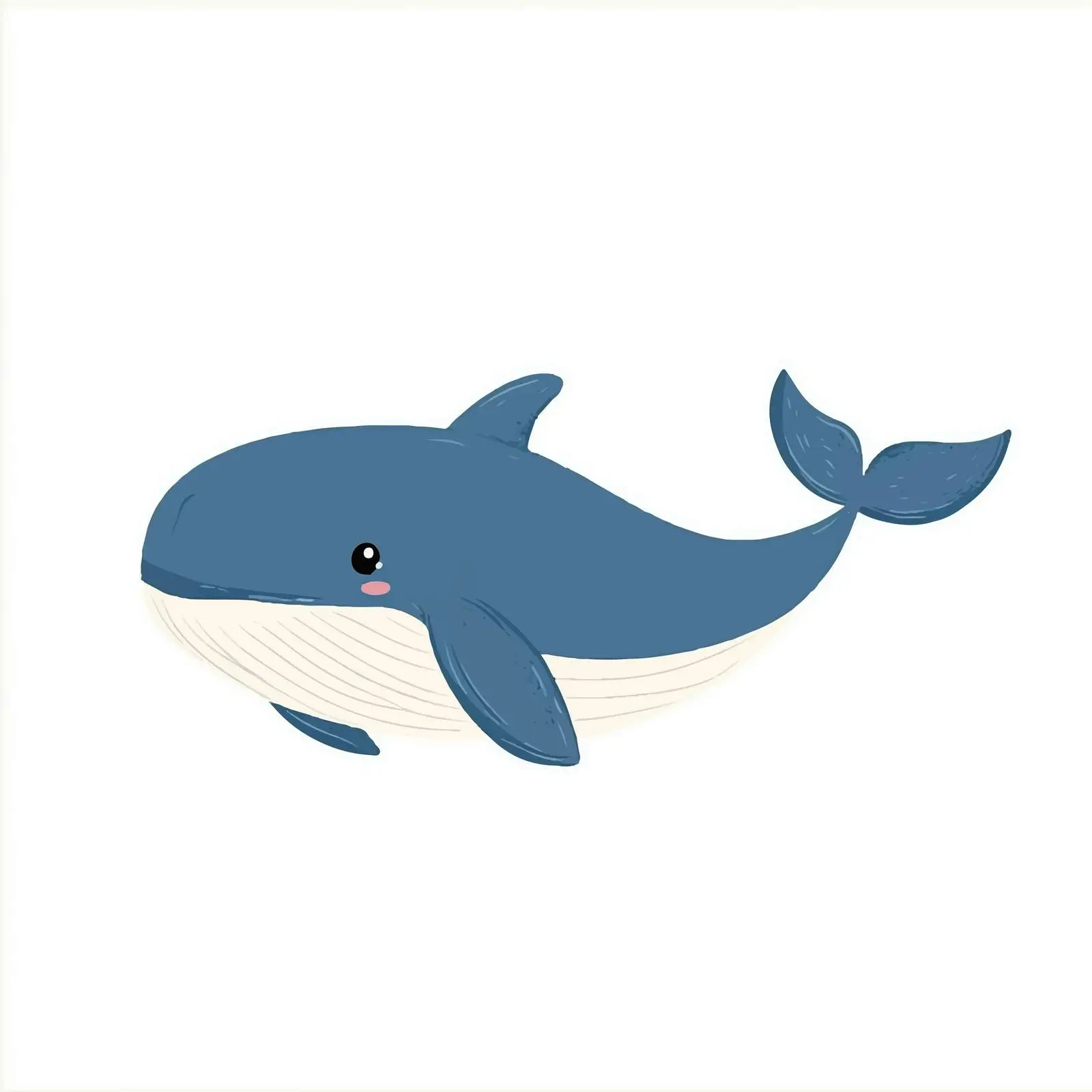 Hand-Drawn Blue Whale Cartoon Vector — free download from Dotvec