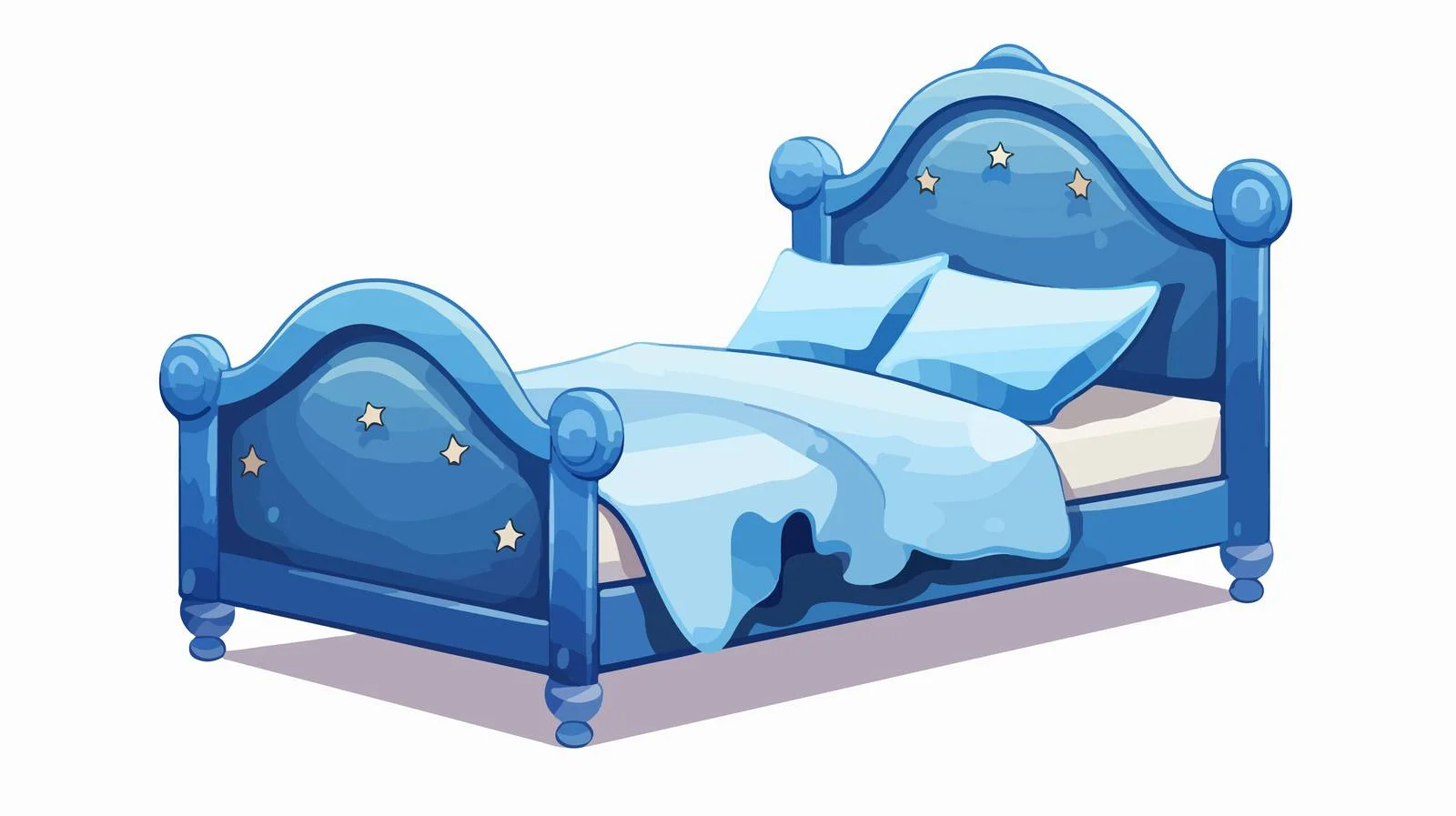 Quality Blue Kid Bed Carto Design — free download from Dotvec