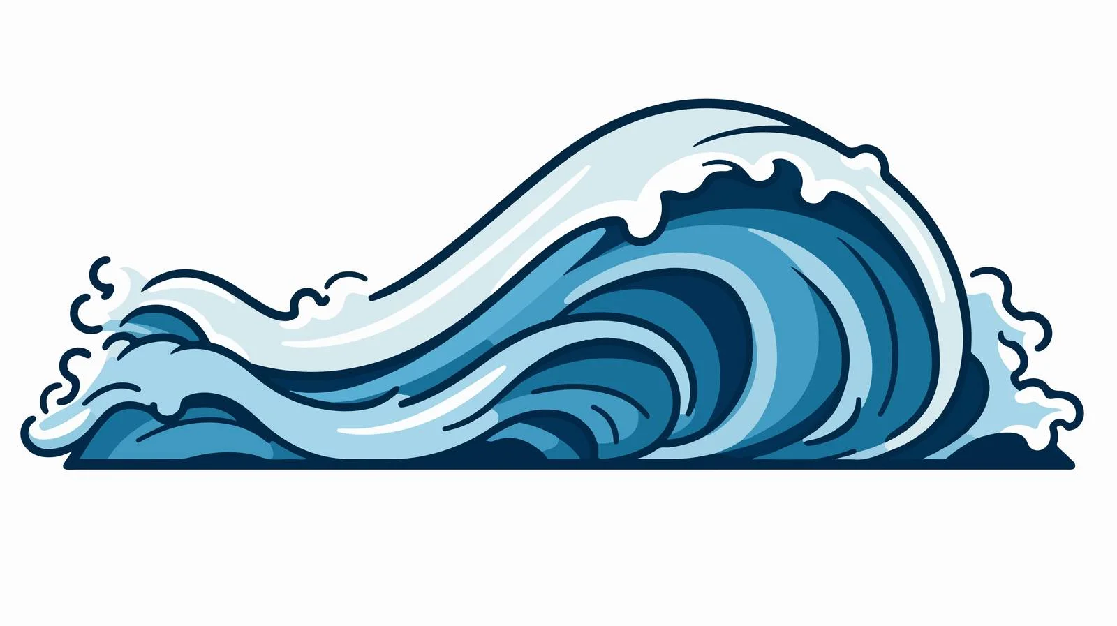 Ocean Wave Line Icon in Sea — free download from Dotvec