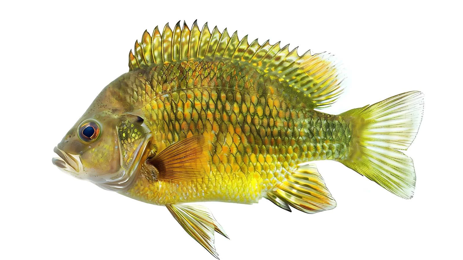 Bluegill Sunfish on White Background Isolated — free download from Dotvec