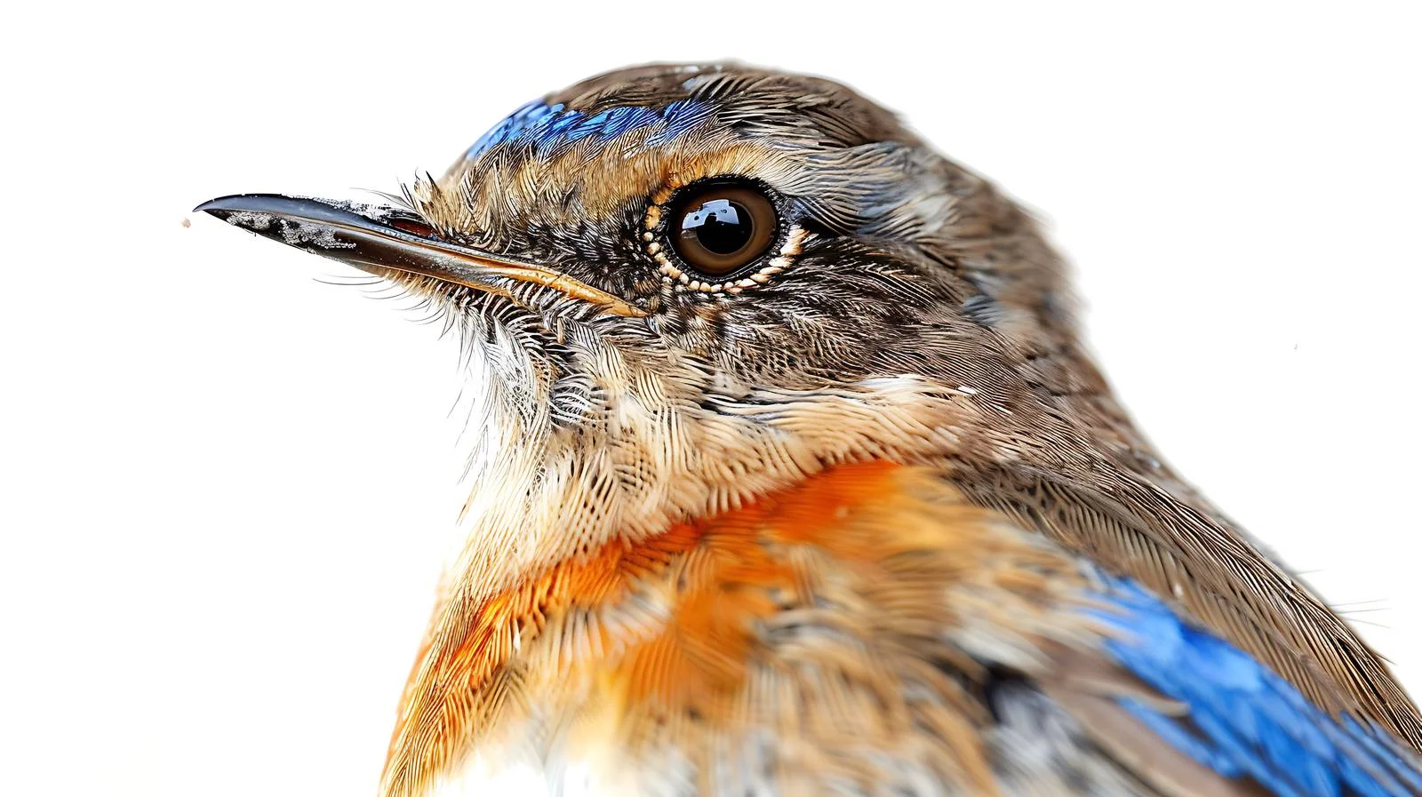 Vivid Bluethroat Bird in Close-up Isolation — free download from Dotvec