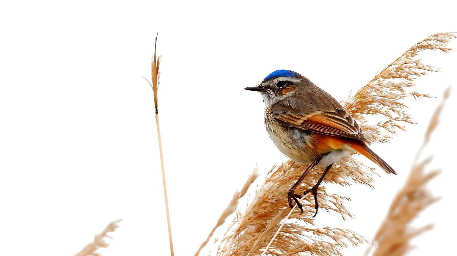 Elegant Bluethroat Bird Perched Reed Edge – free songbird image from Dotvec