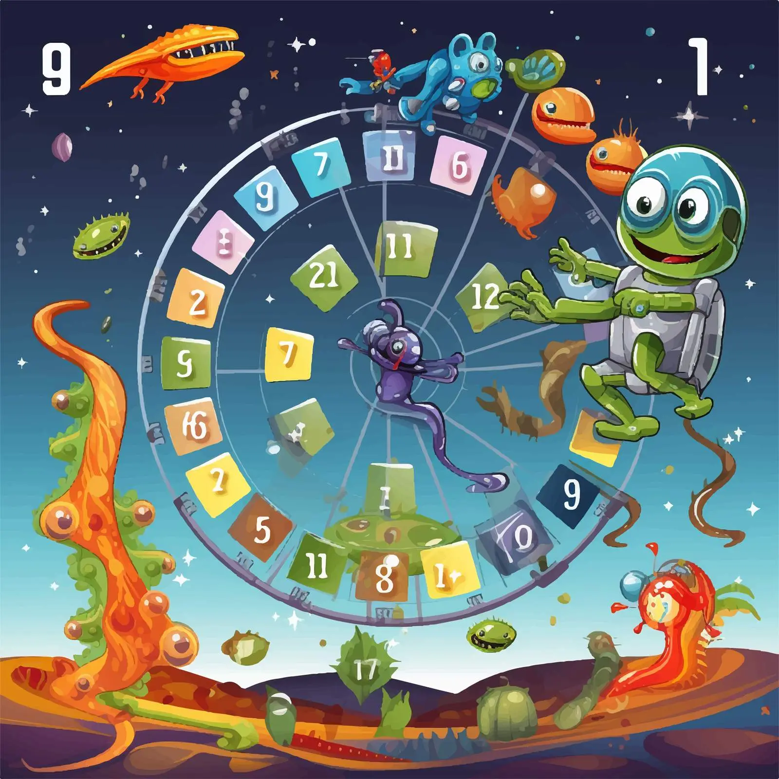 Alien-Themed Board Game Vector Design — free download from Dotvec