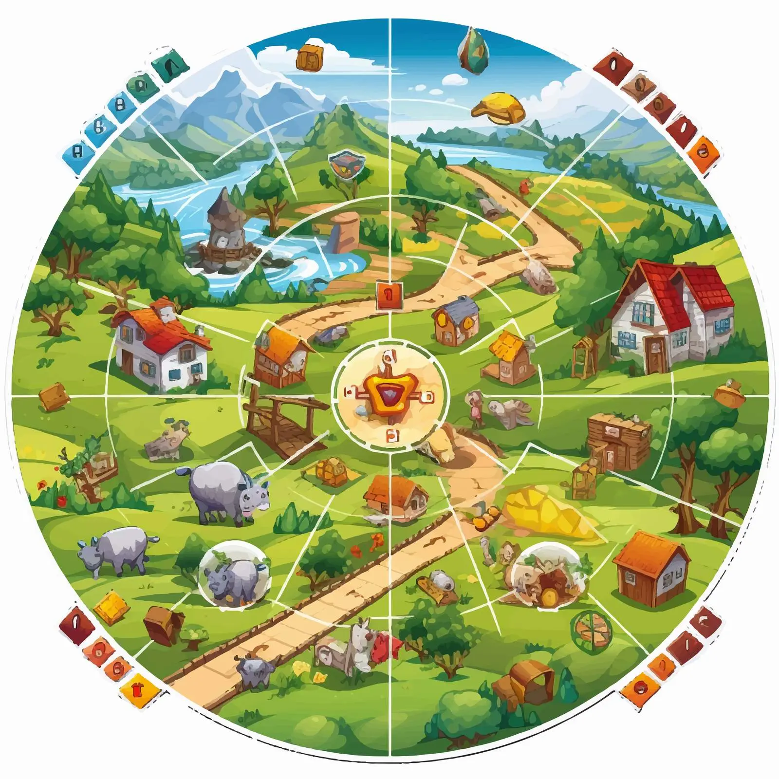 Farm-Themed Board Game Cartoon Vector Illustration — free download from Dotvec