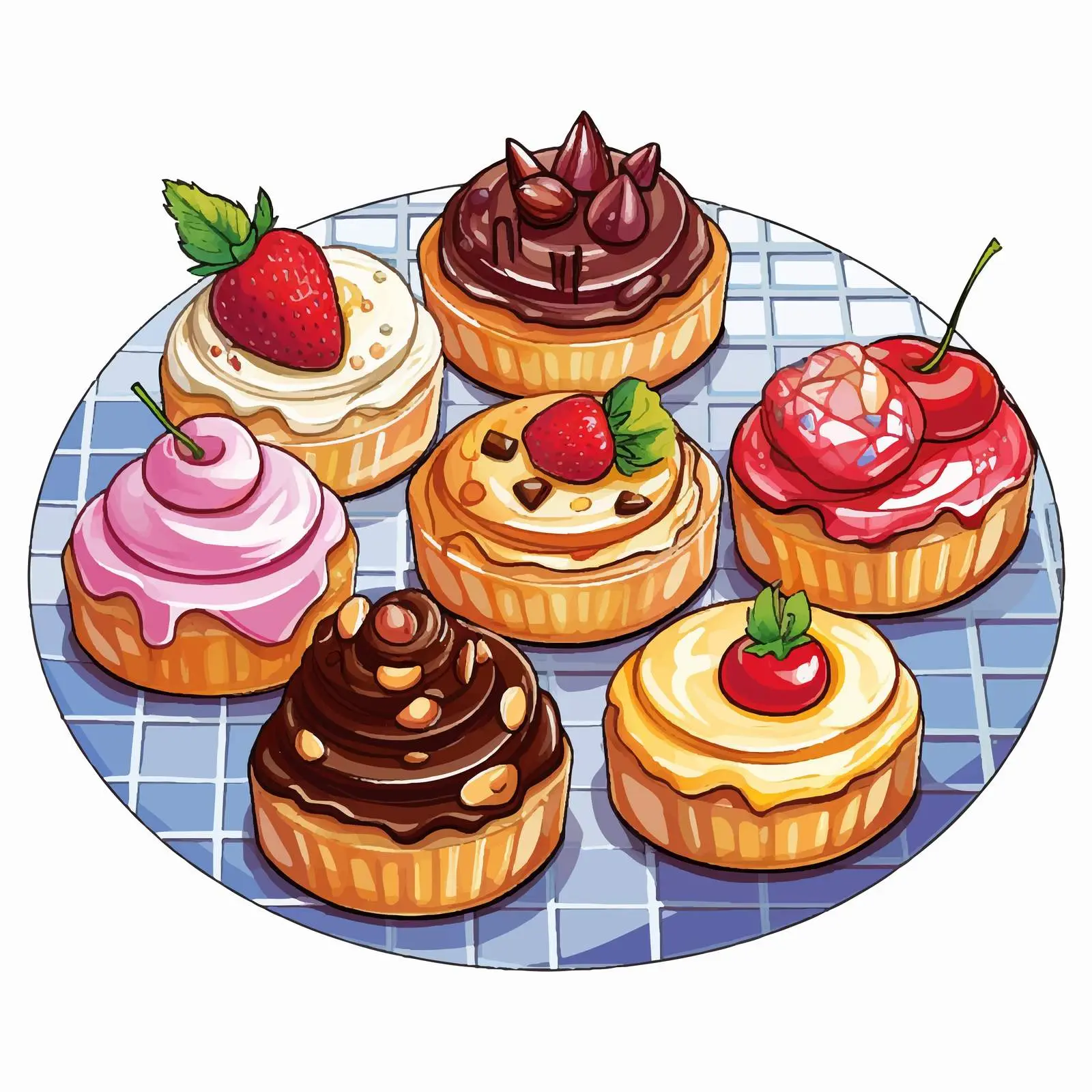 Colorful Board Game Template with Cakes — free download from Dotvec