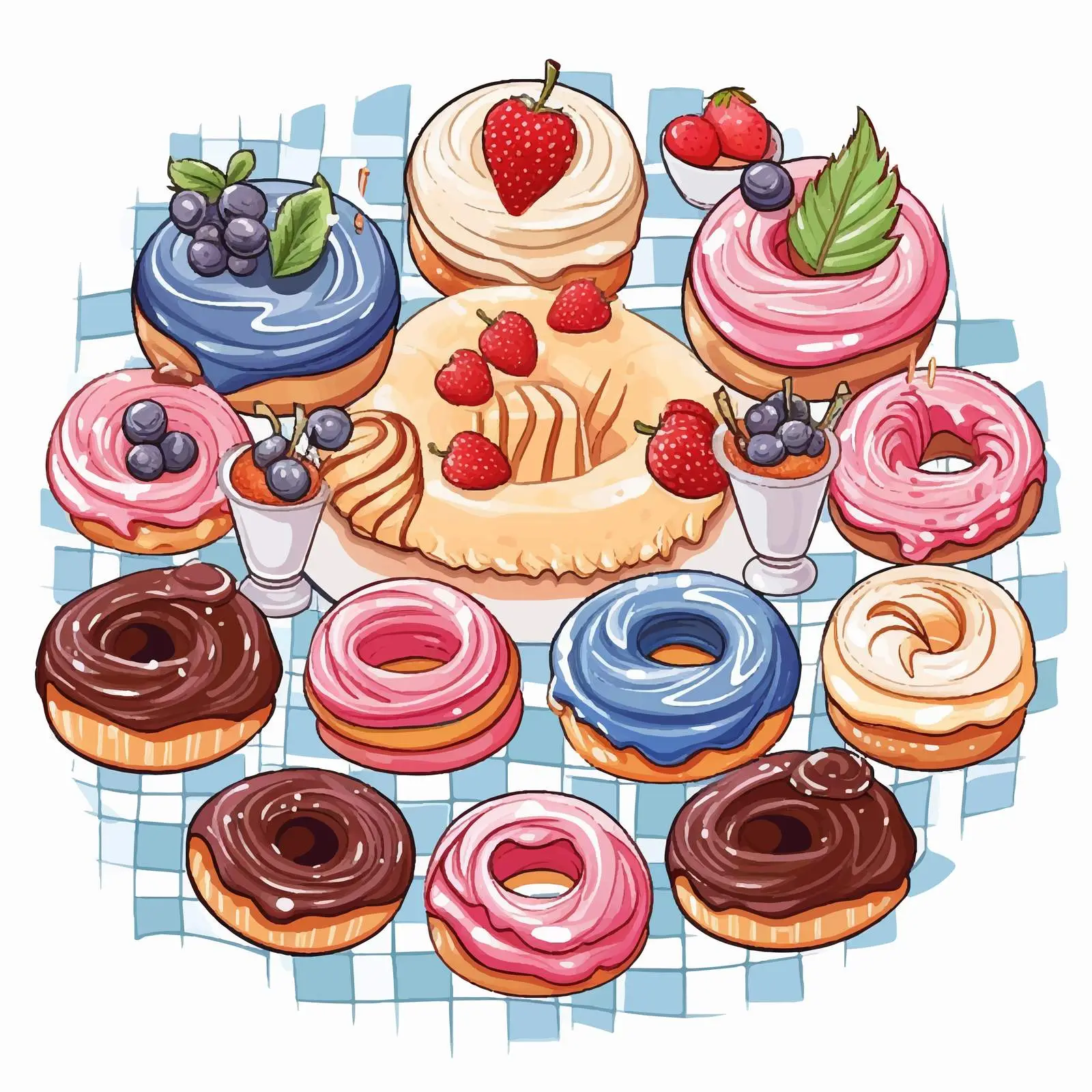 Board Game Template with Cakes Illustration — free download from Dotvec