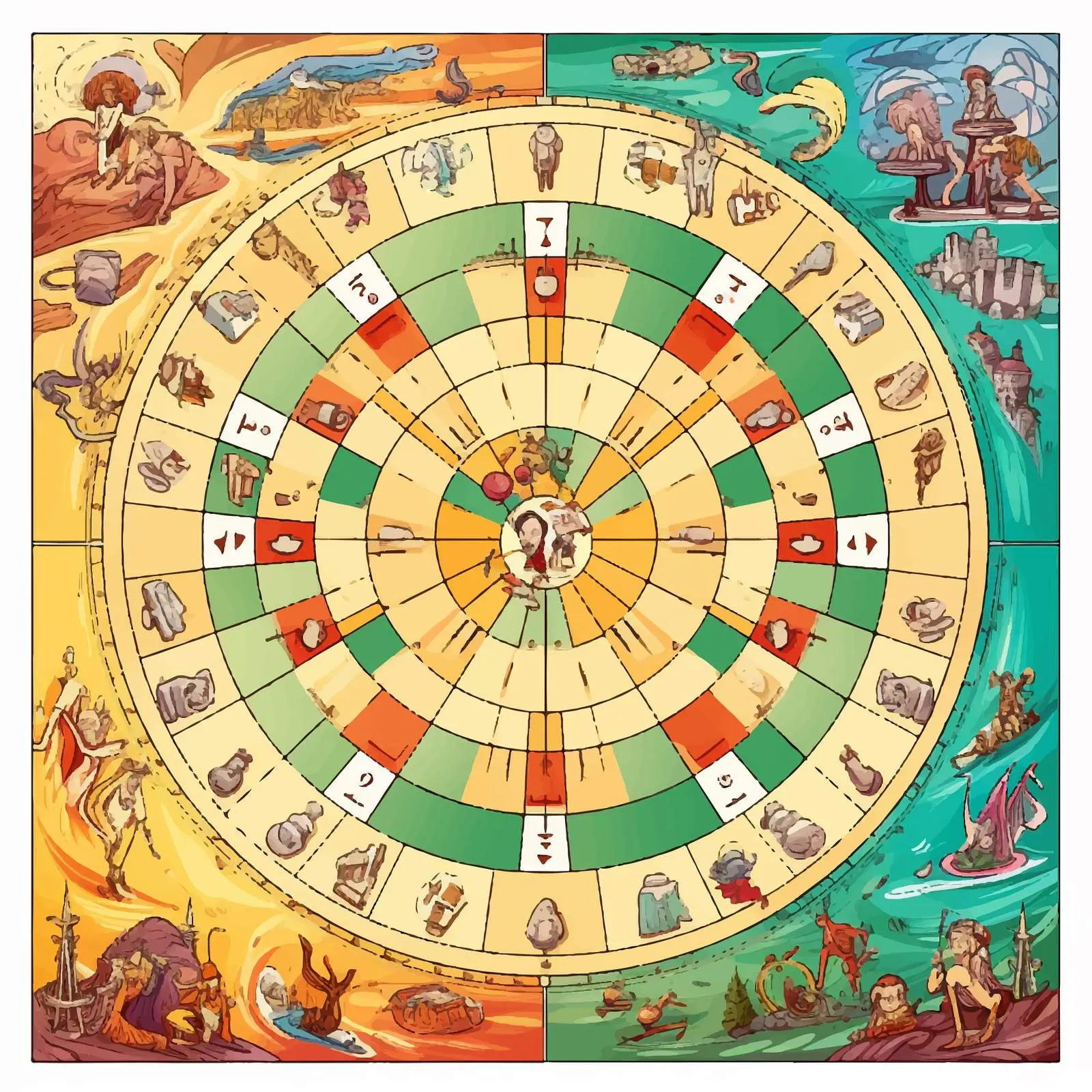 Sport-Themed Board Game Template Illustration – free sports illustrations image from Dotvec