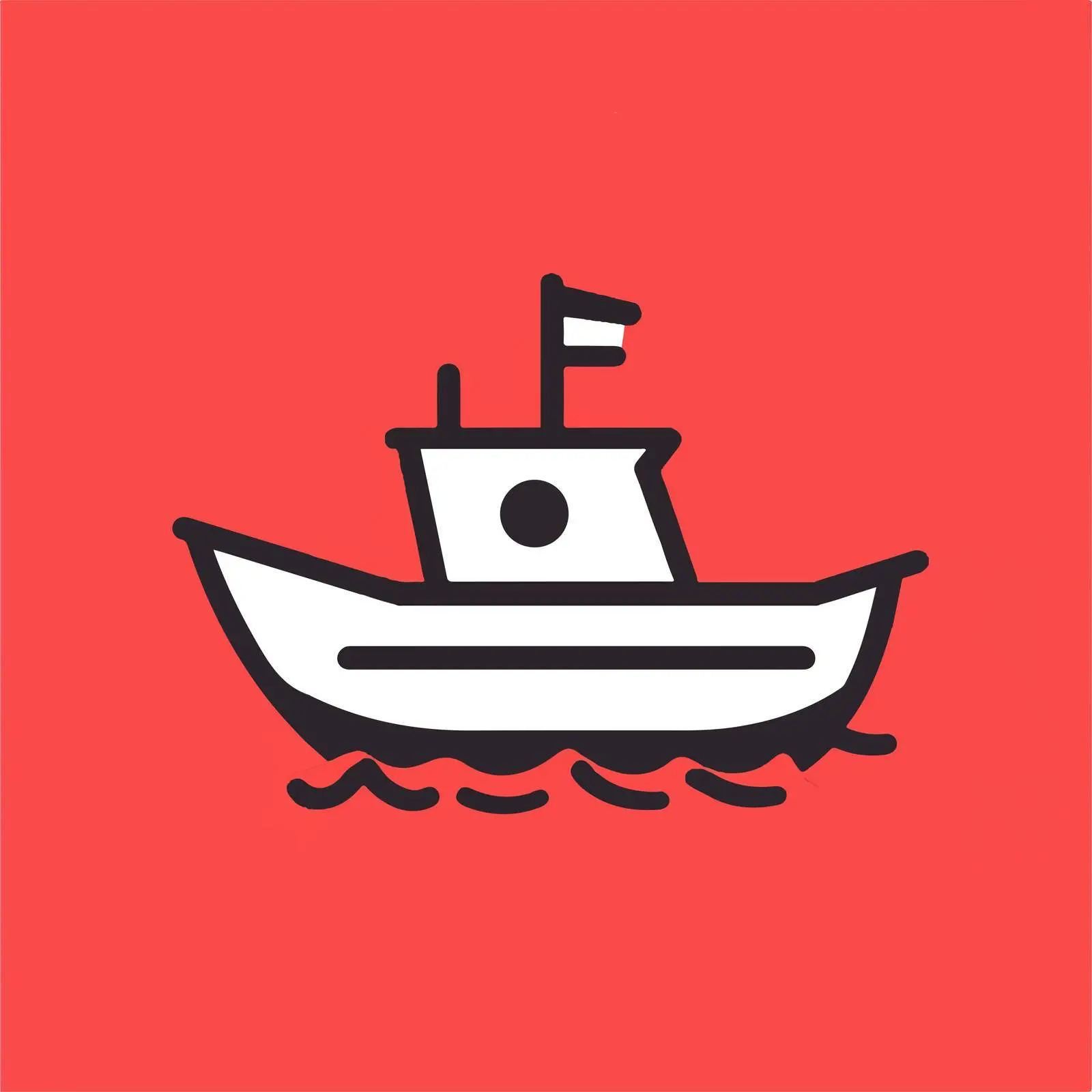Isolated Boat Icon on Red Background — free download from Dotvec
