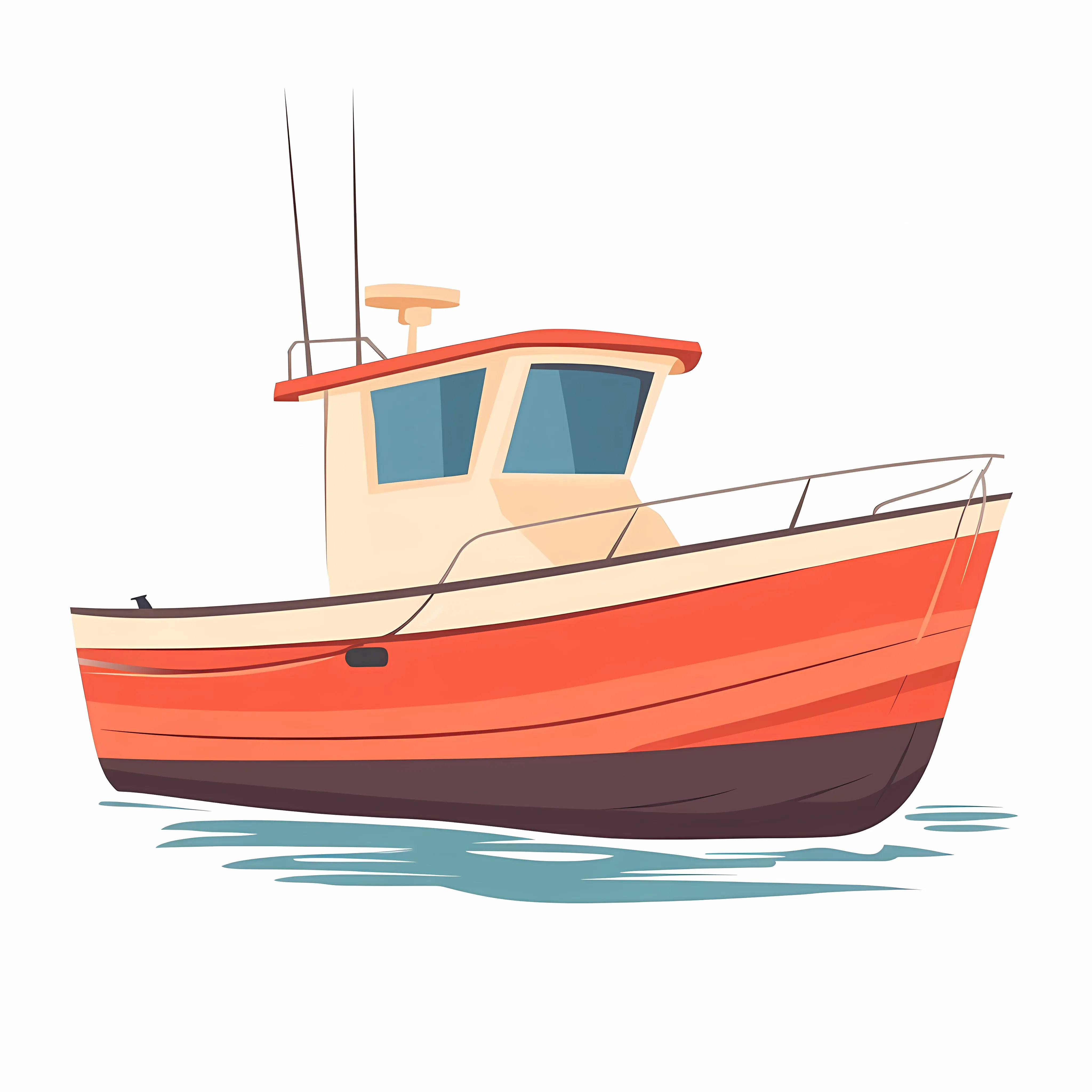Flat Vector Illustration of Isolated Boat – free water transport image from Dotvec
