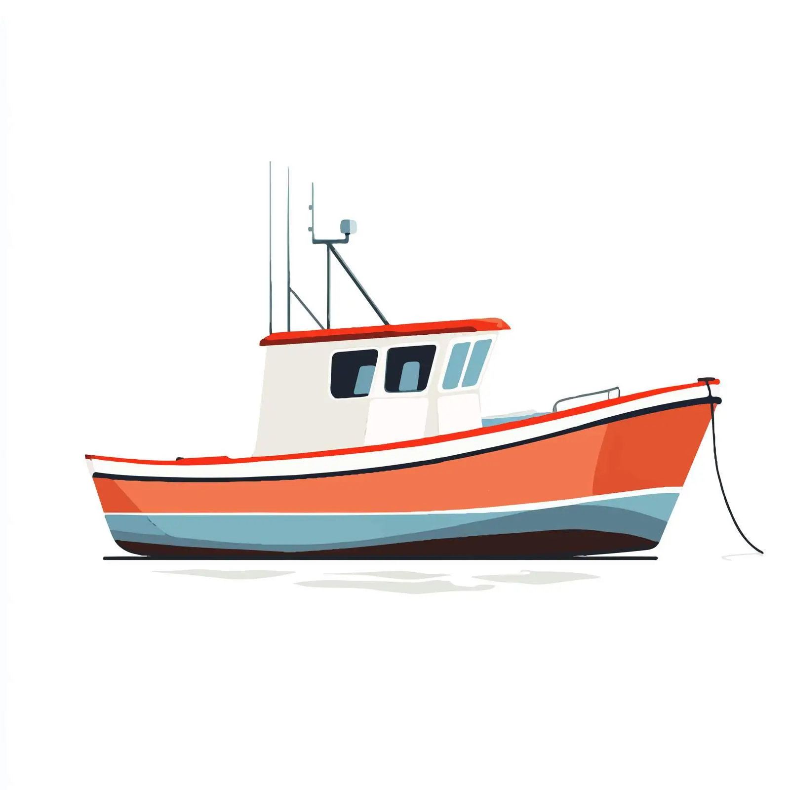 Flat Vector Boat Illustration — free download from Dotvec