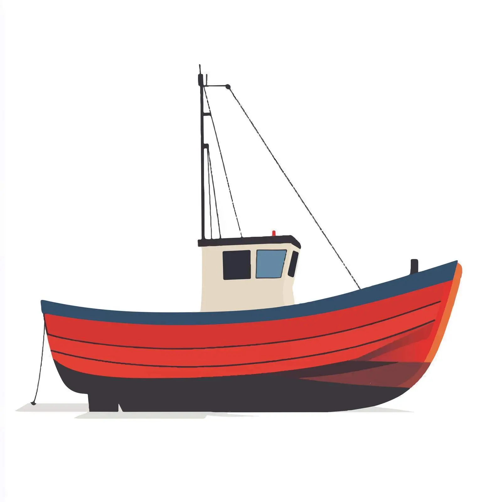 Flat Vector Illustration of Isolated Boat — free download from Dotvec