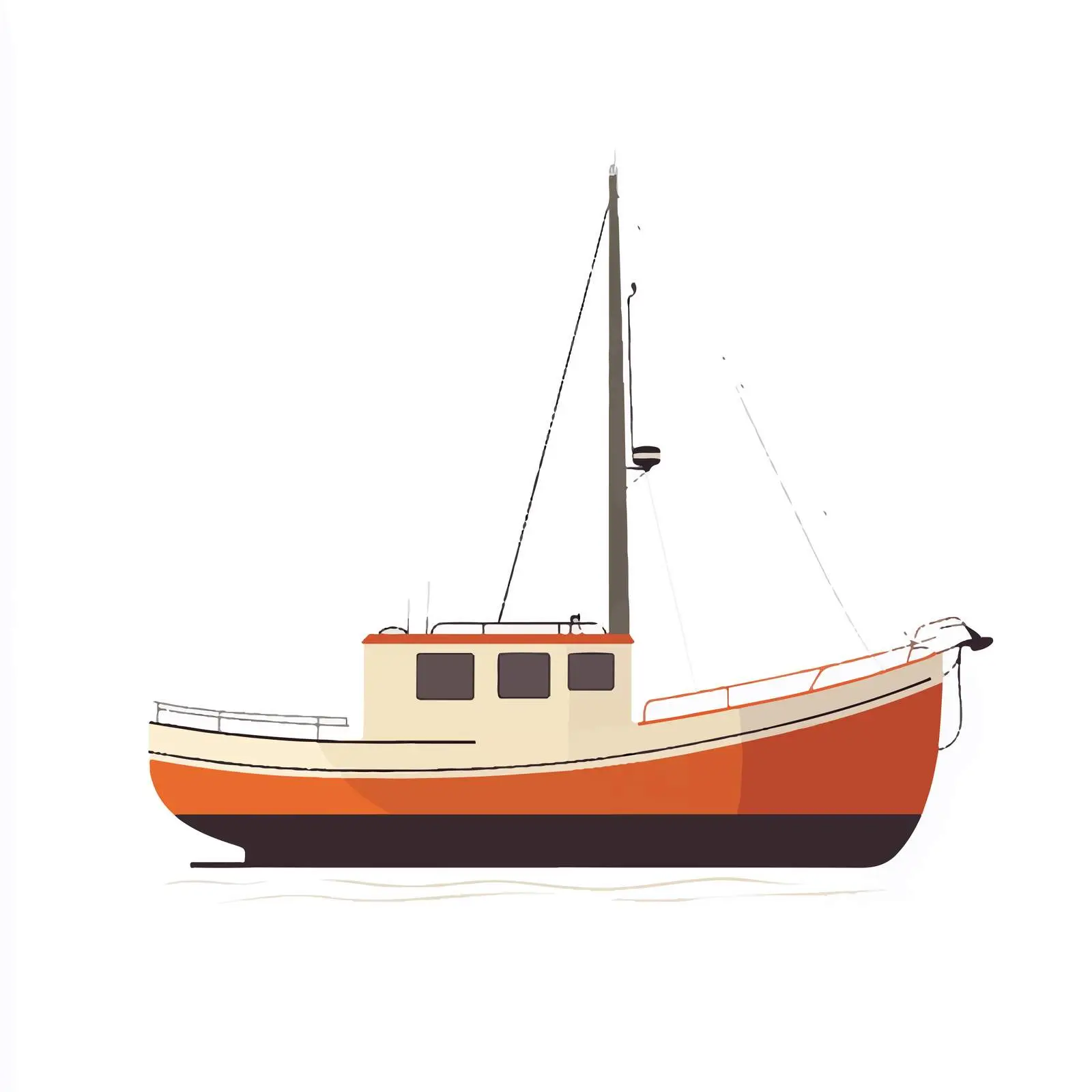 Flat Vector Illustration of Isolated Boat — free download from Dotvec