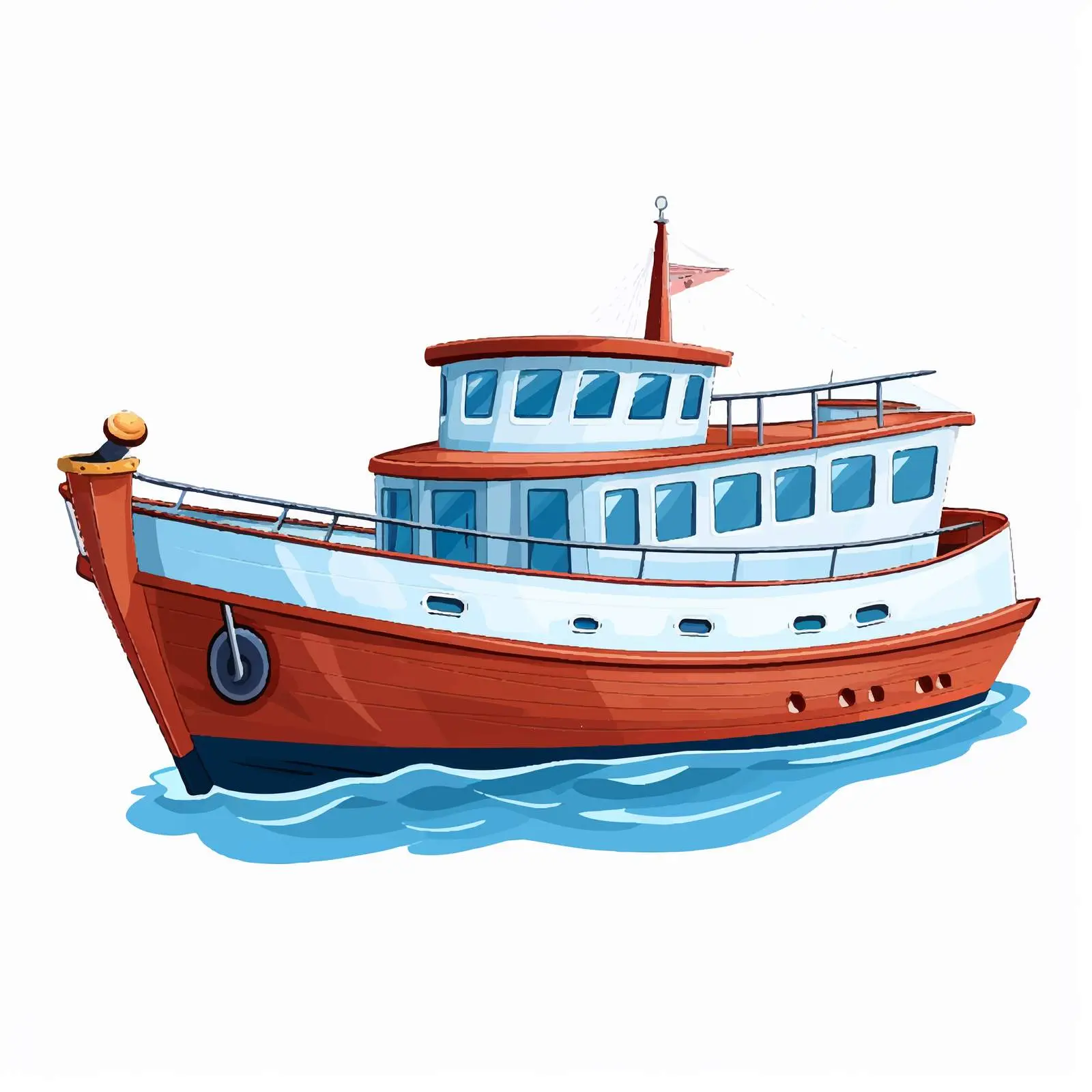 Cartoon Boat Vector Illustration Isolated Design – free maritime image from Dotvec