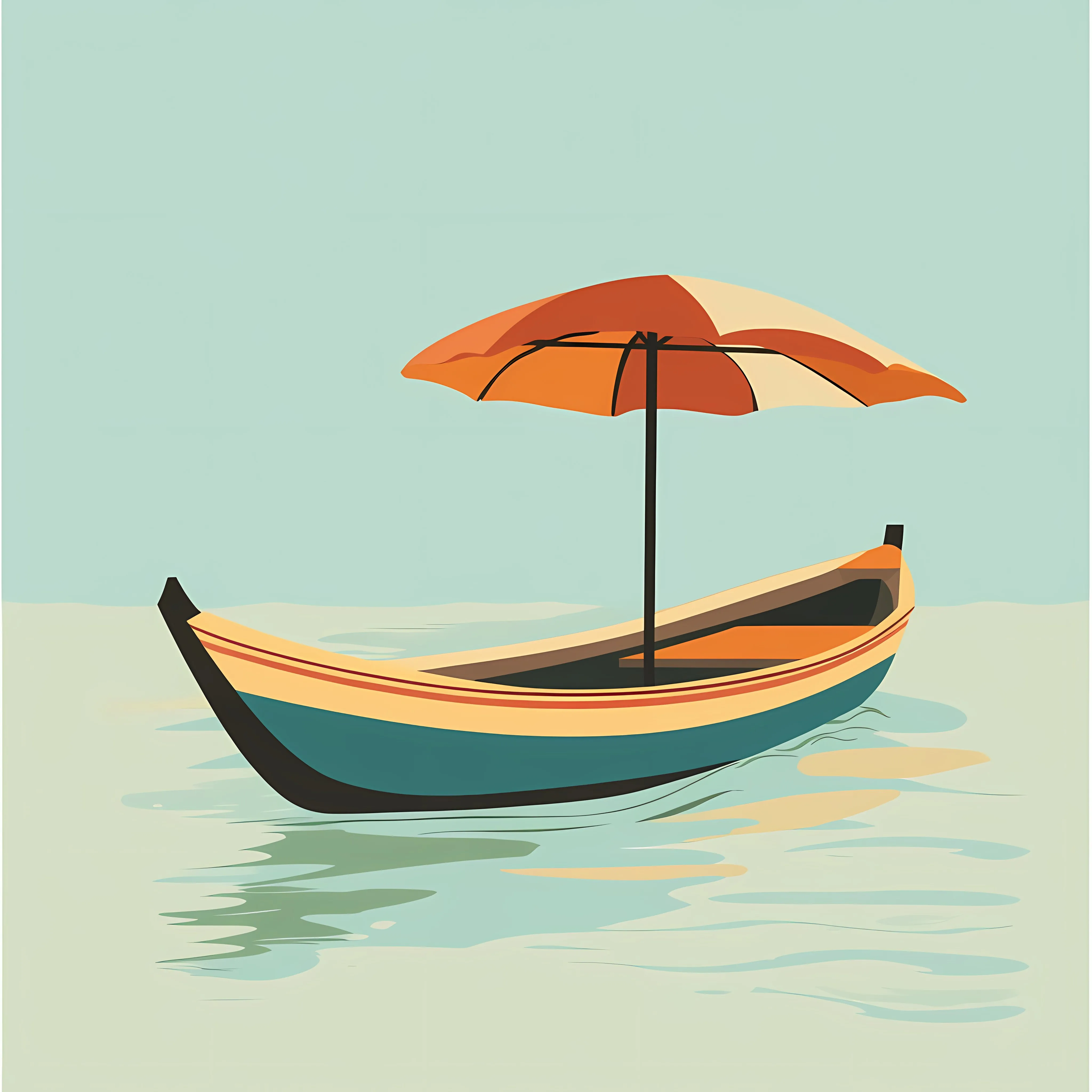 Boat with Umbrella for Onam Festival Illustration – free indian culture image from Dotvec