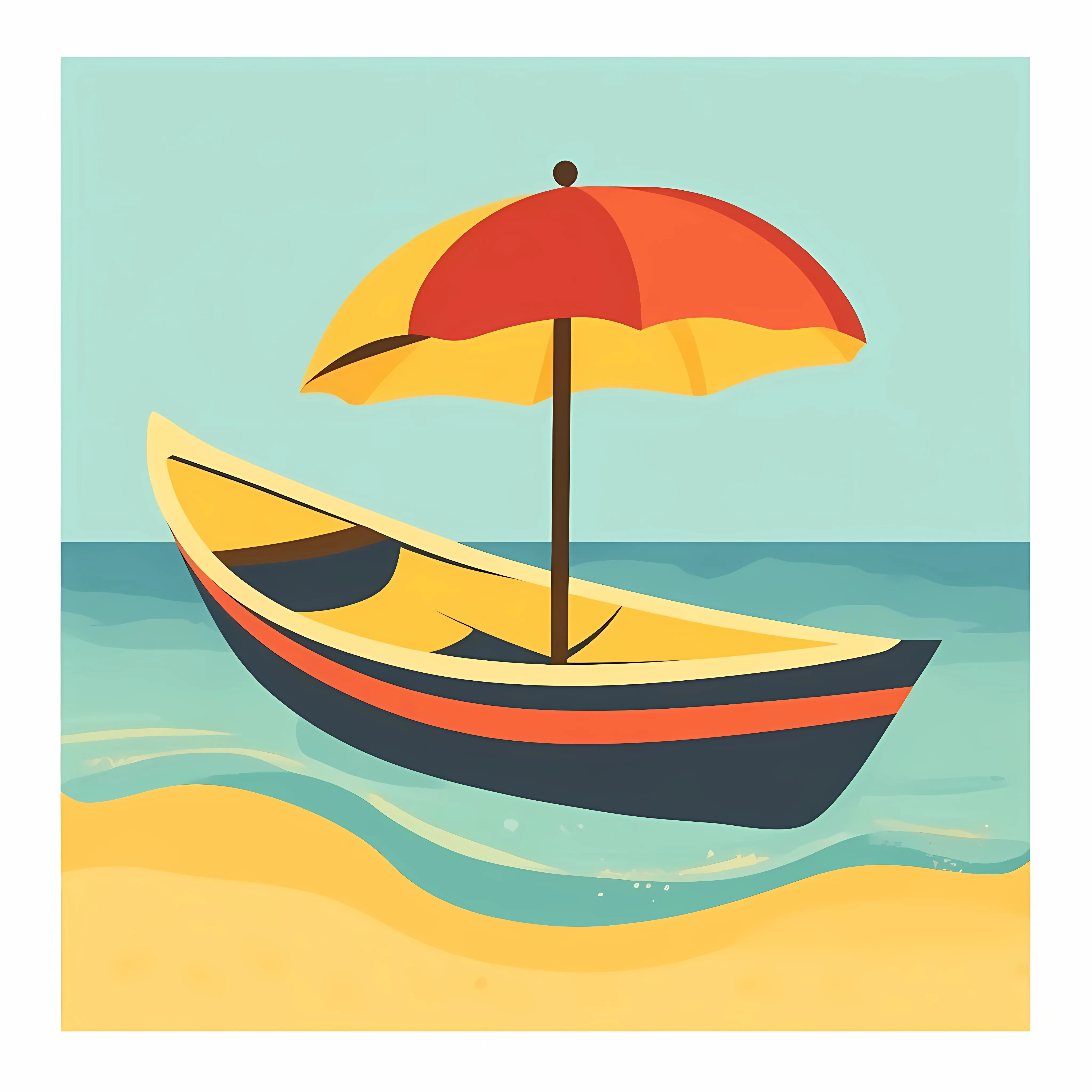 Onam Festival Boat with Umbrella Vector Illustration – free indian culture image from Dotvec