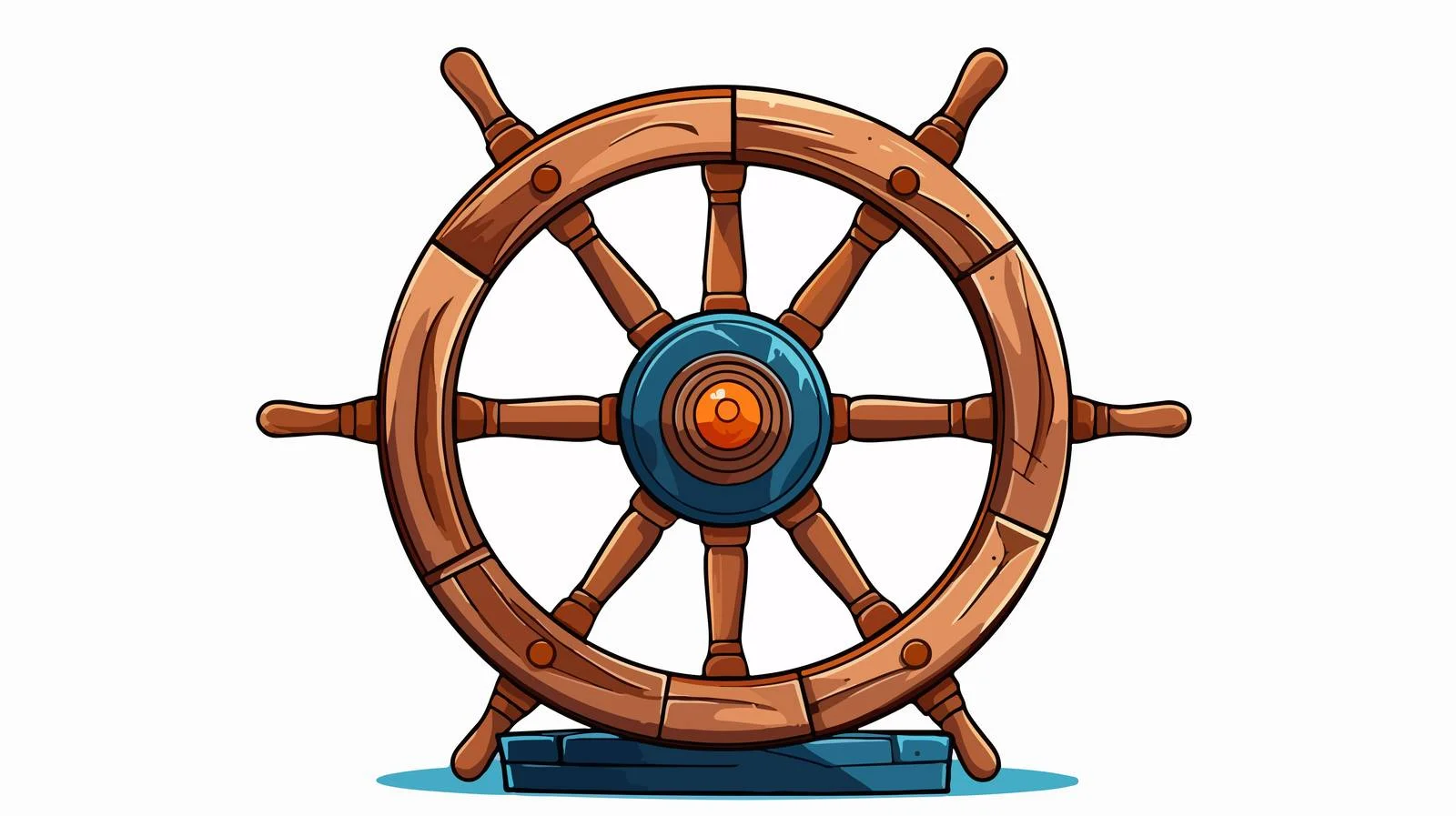 Nautical Wheel on Ship at Sea — free download from Dotvec