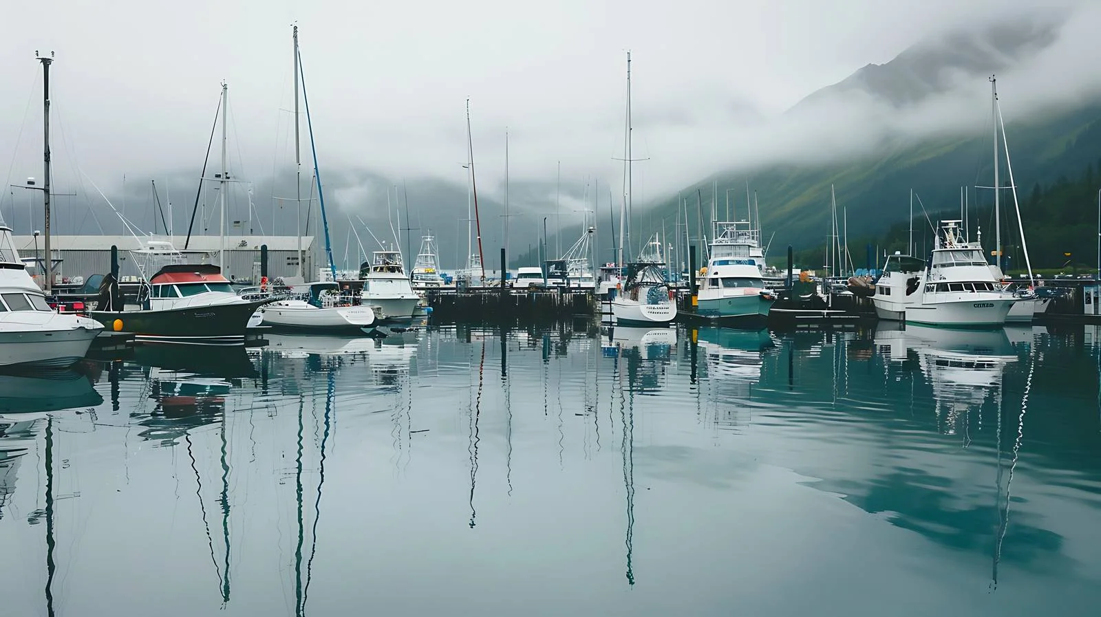 Serene Seward Harbor Boats Docked Alaska — free download from Dotvec