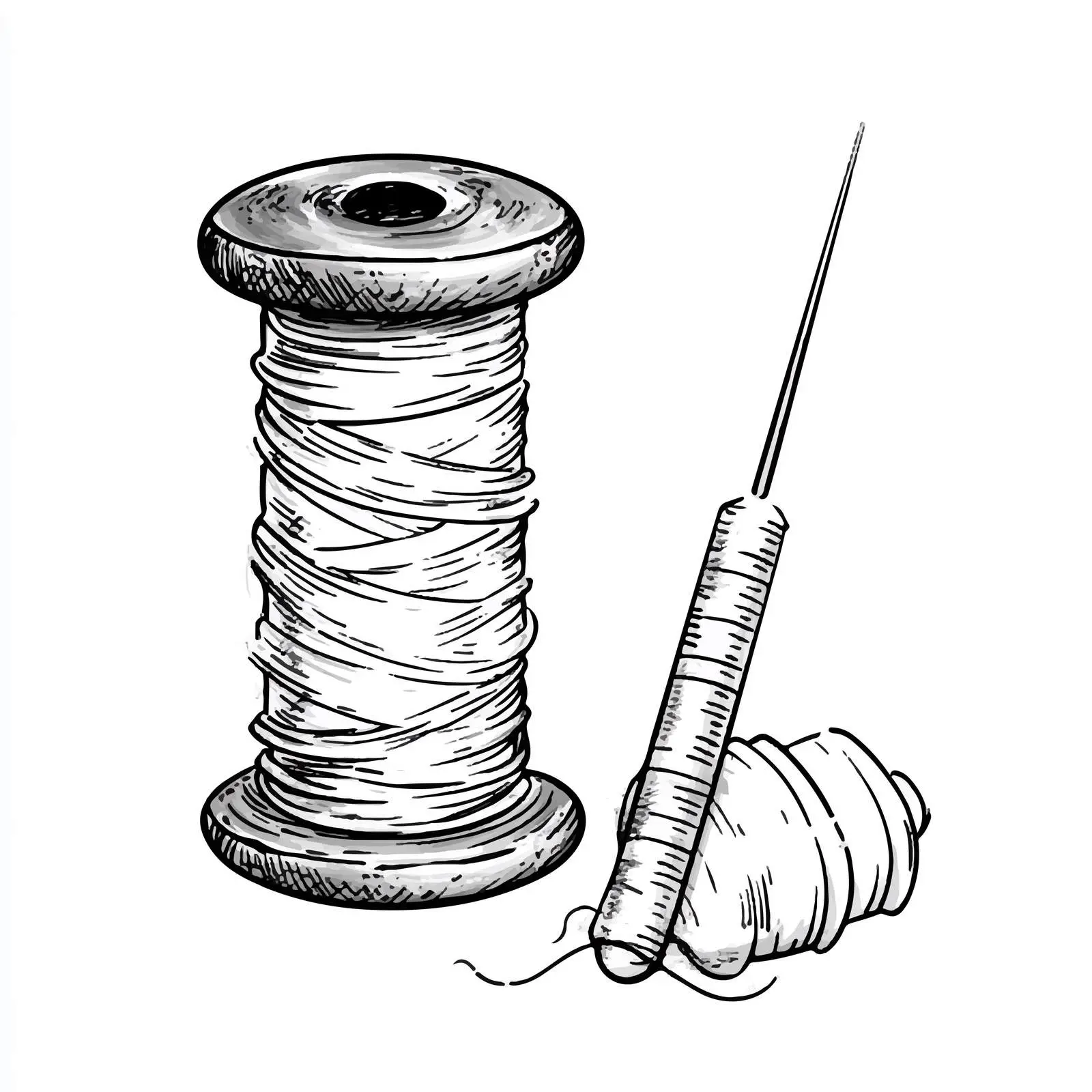 Cartoon Vector of Bobbin and Needle — free download from Dotvec