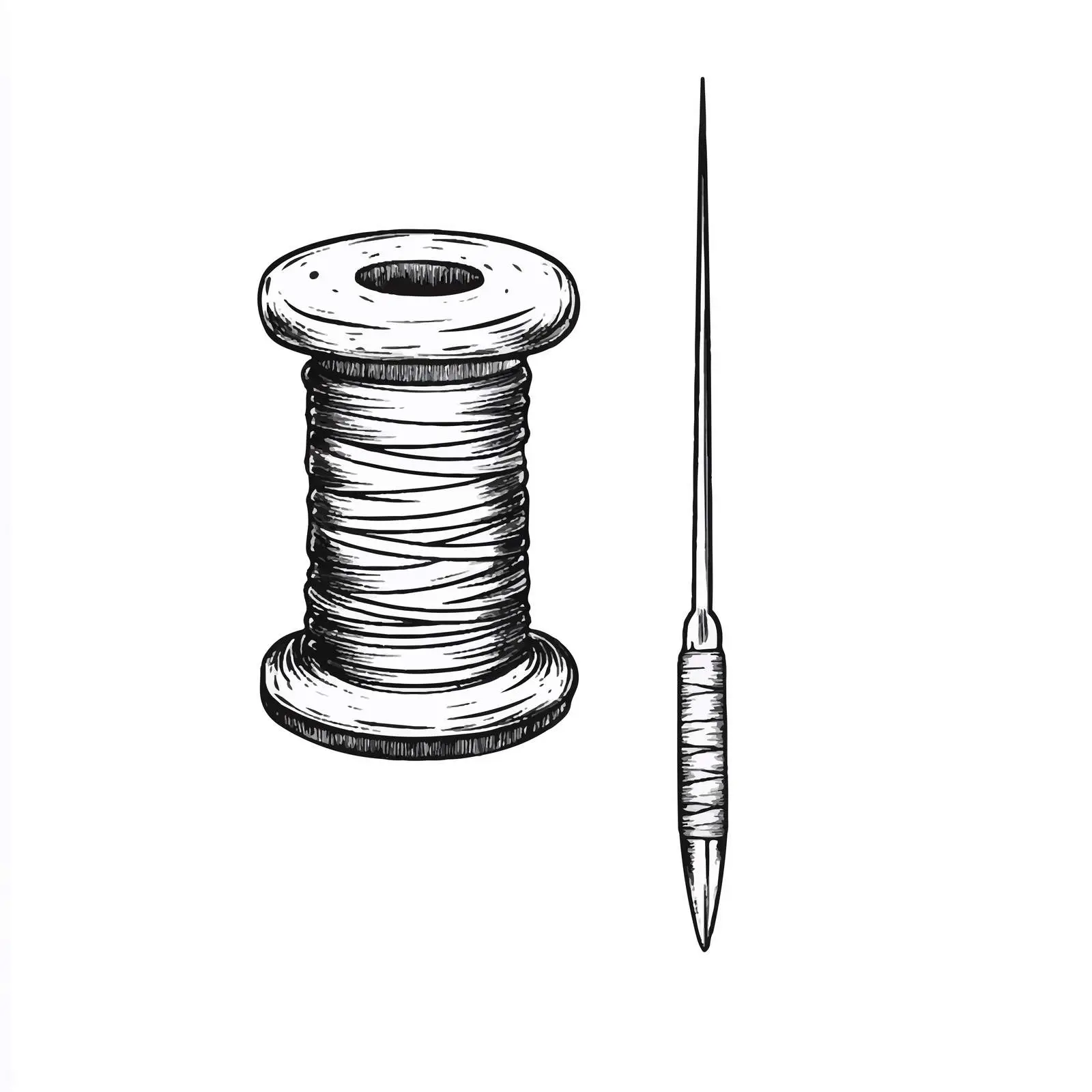 Cartoon Bobbin and Needle Vector Design — free download from Dotvec
