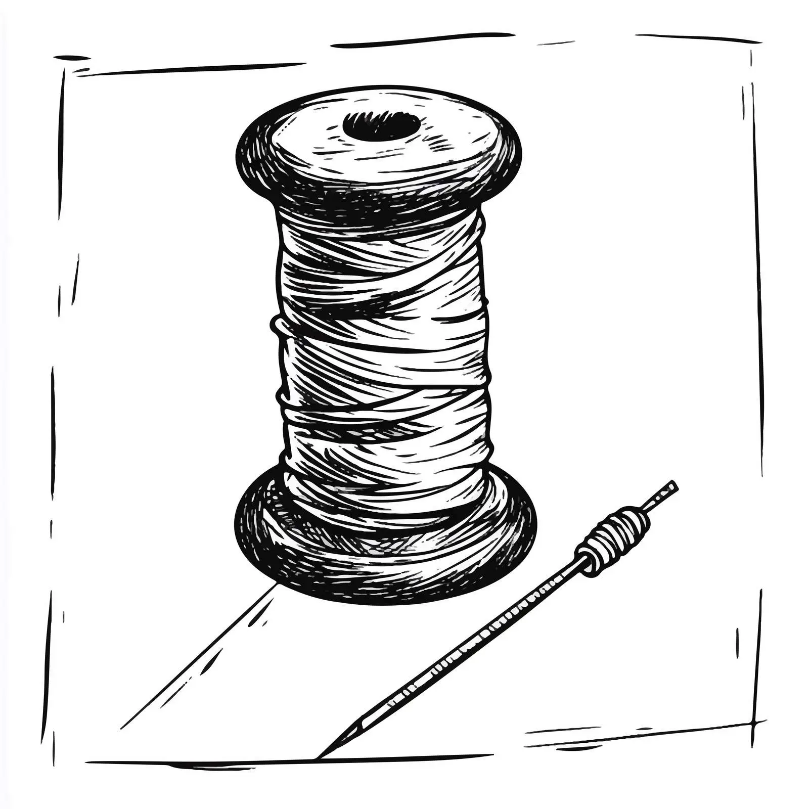 Cartoon Bobbin and Needle Vector Illustration — free download from Dotvec