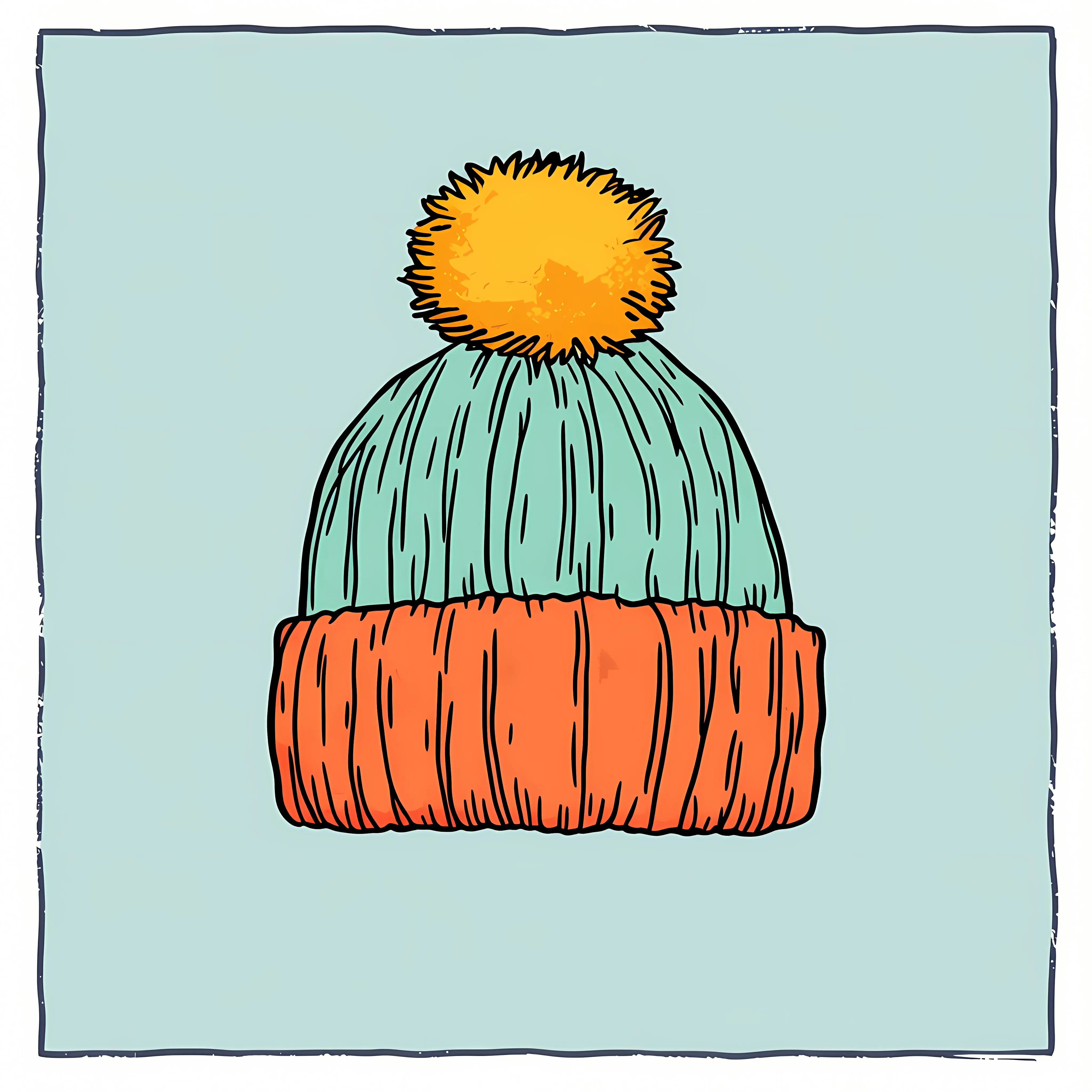 Hand-Drawn Bobble Hat Vector Illustration – free trendy accessory image from Dotvec
