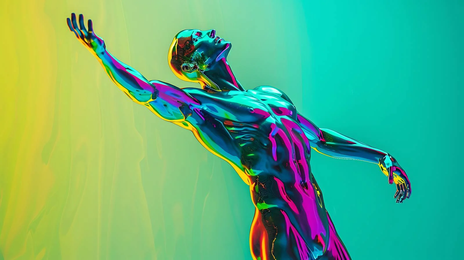 Vibrant Neon Statue Art — free download from Dotvec