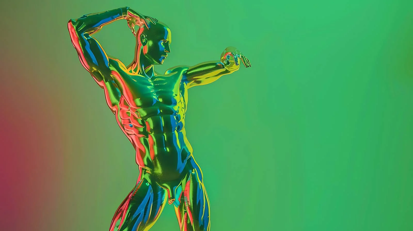 Vibrant Statue Against Green Background — free download from Dotvec