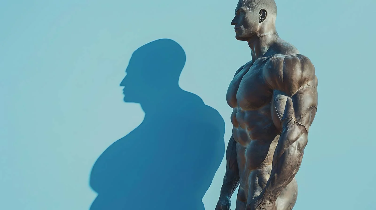 Sculpture and Athlete Silhouettes on Blue Background — free download from Dotvec