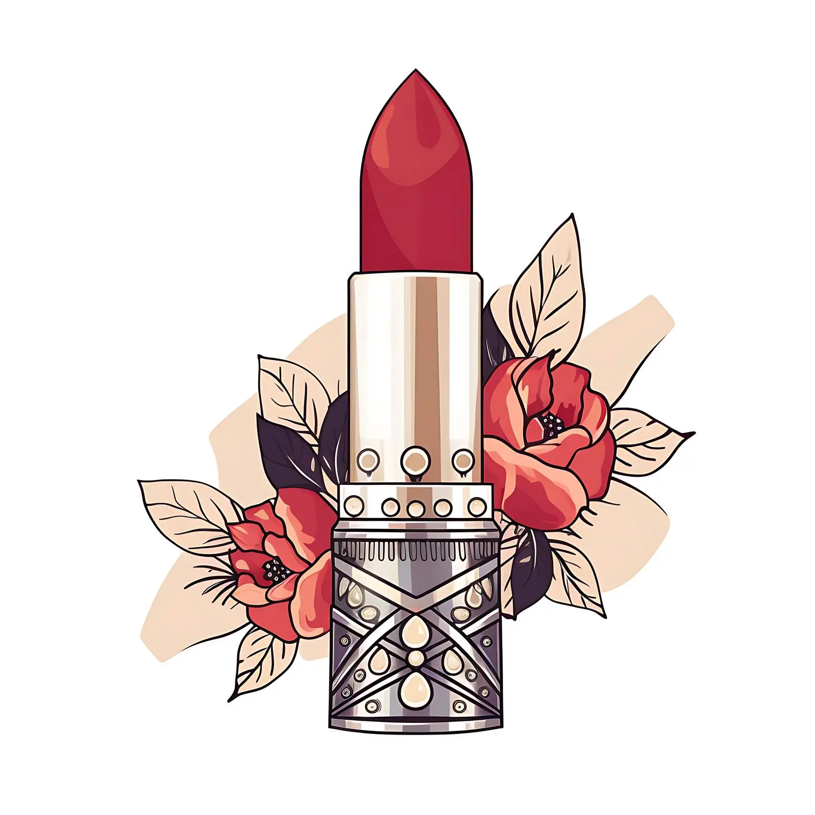 Boho Pattern Lipstick Beauty Accessory Card — free download from Dotvec