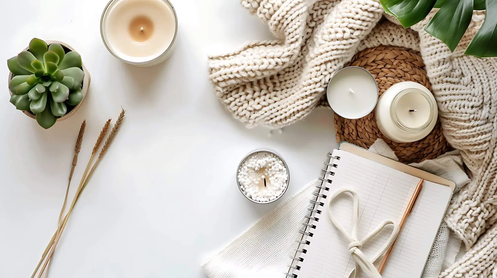 Modern Minimalist Boho Home Workspace Desk – free motivation image from Dotvec