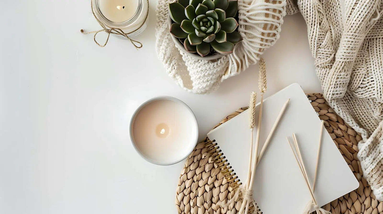 Modern Boho Home Workspace with Minimalist Desk — free download from Dotvec