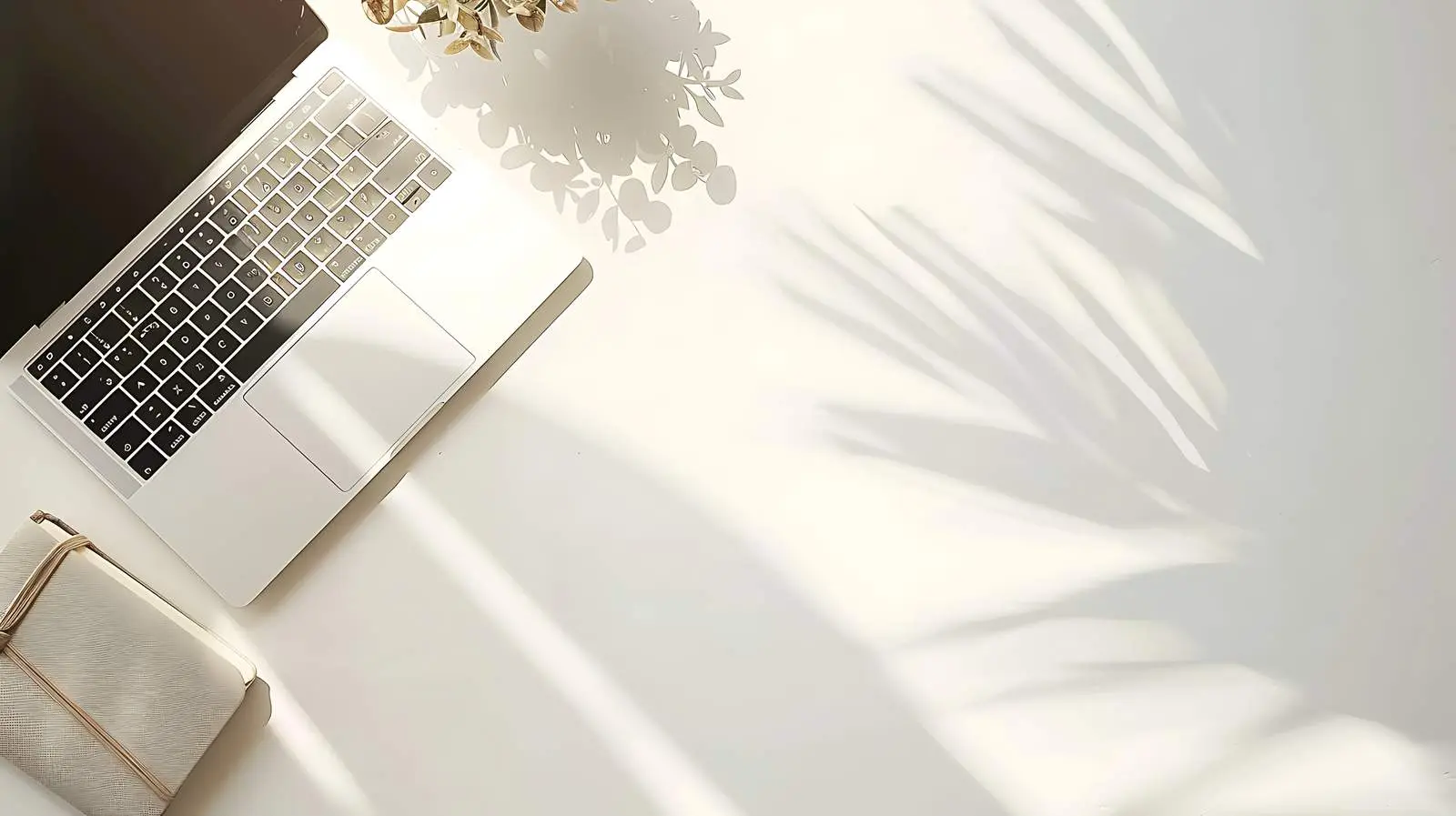 Boho Styled Workspace with Laptop and Notebook — free download from Dotvec