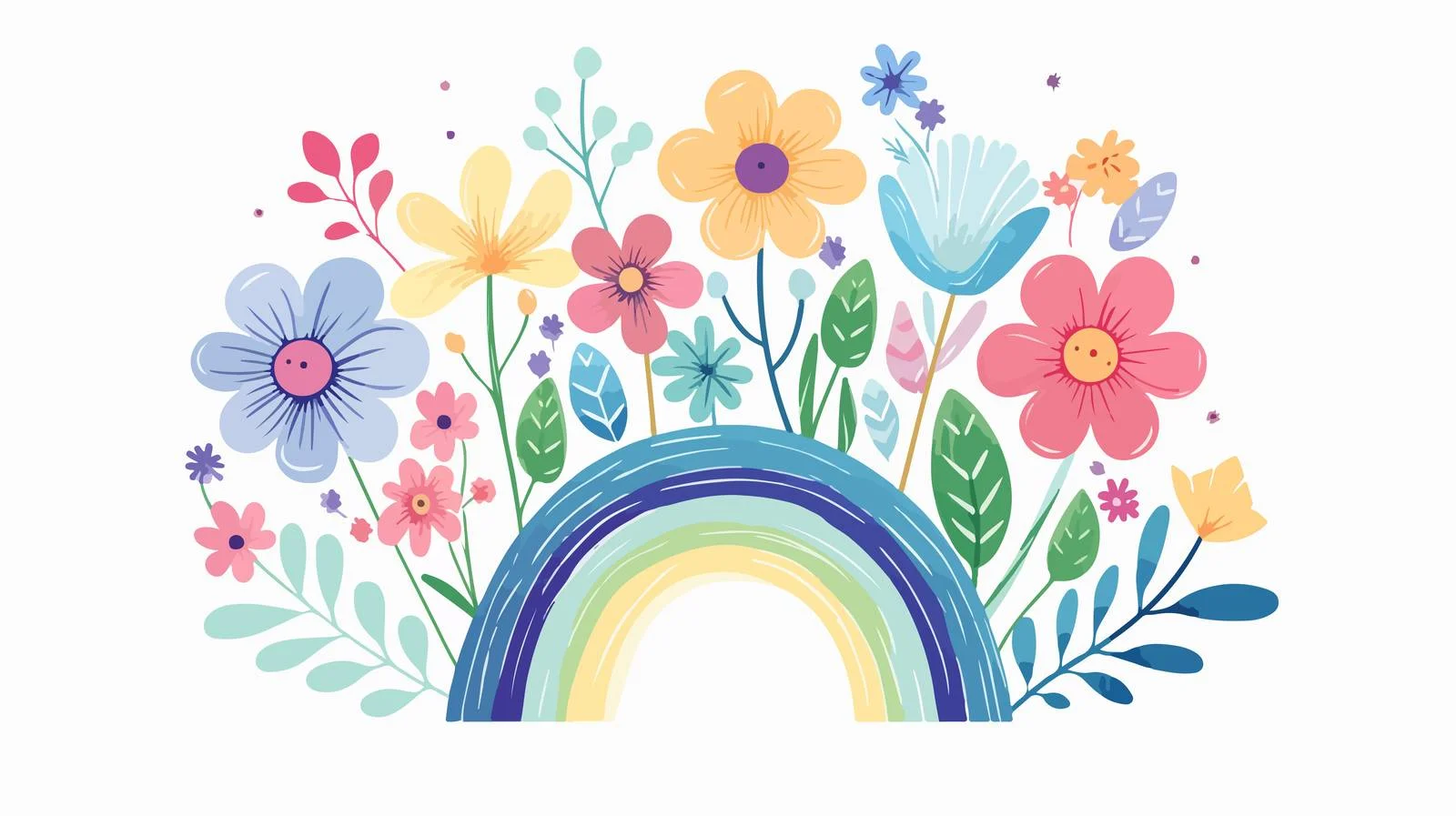 Pastel Boho Rainbow Baby Greeting Card — free download from Dotvec