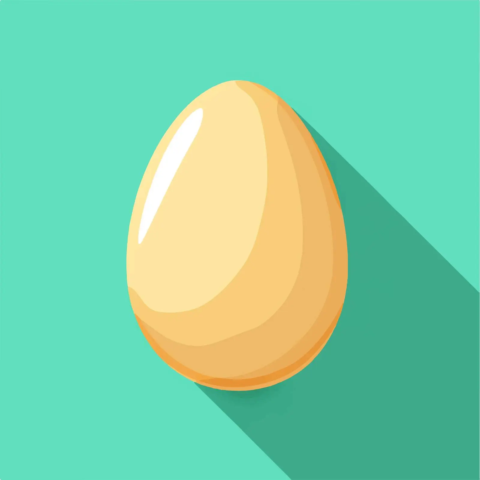 Flat Style Boiled Egg with Shadow — free download from Dotvec