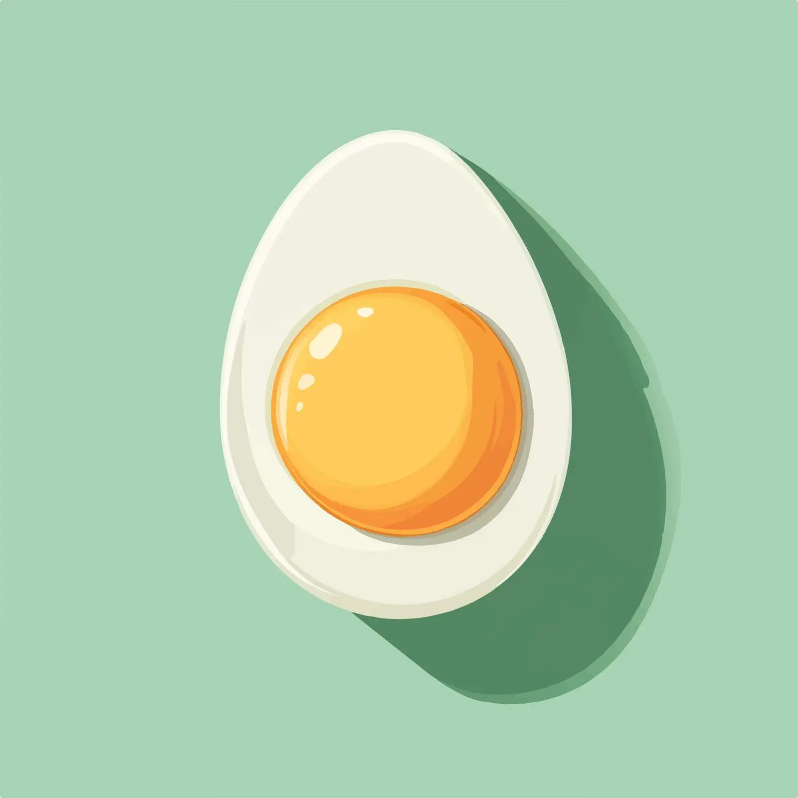 Flat Style Boiled Egg with Shadow – free breakfast item image from Dotvec
