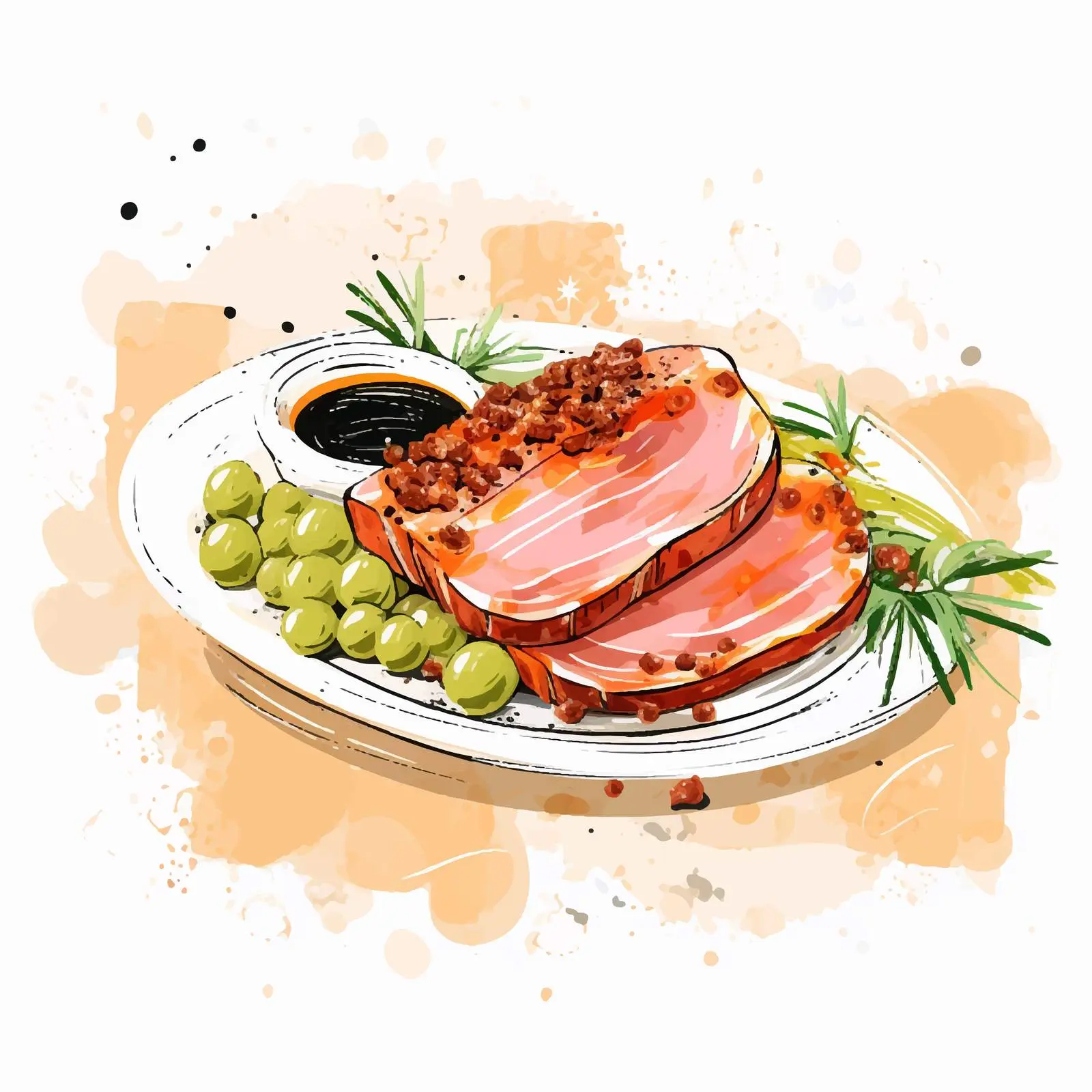 Sliced Boiled Pork with Olive Garnish – free tasty food image from Dotvec