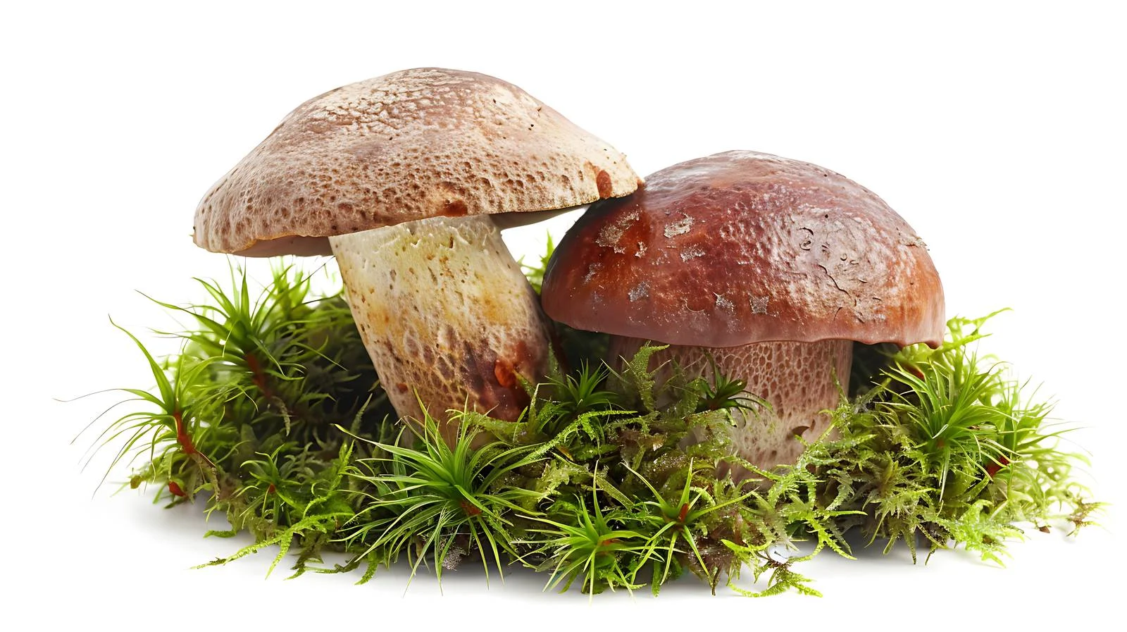 Elegant Boletus Mushroom and Moss Scene — free download from Dotvec