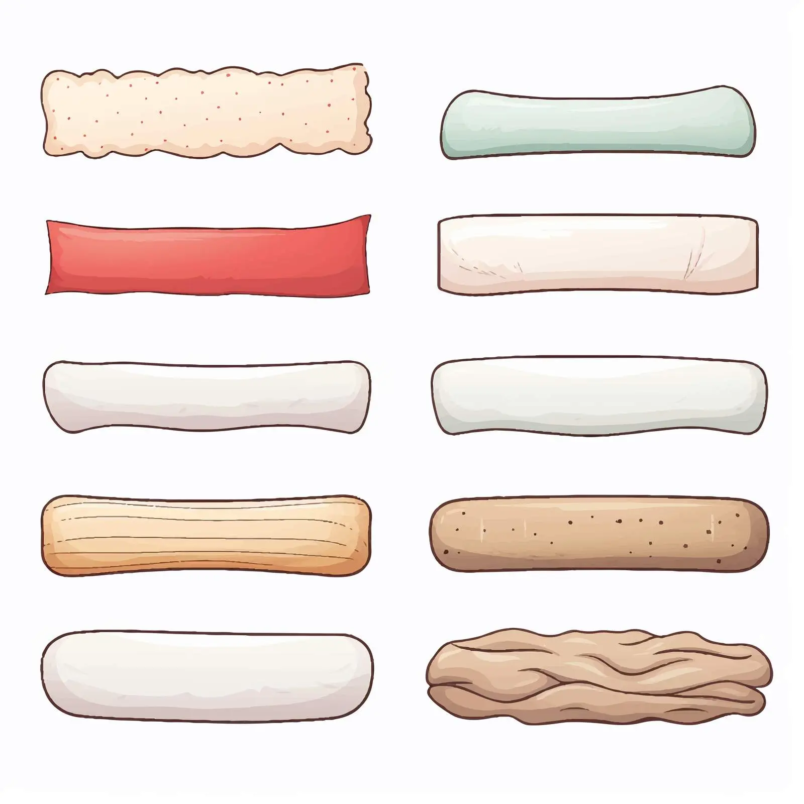 Bolster Pillow Line Vector Illustration on White Background – free vector format image from Dotvec