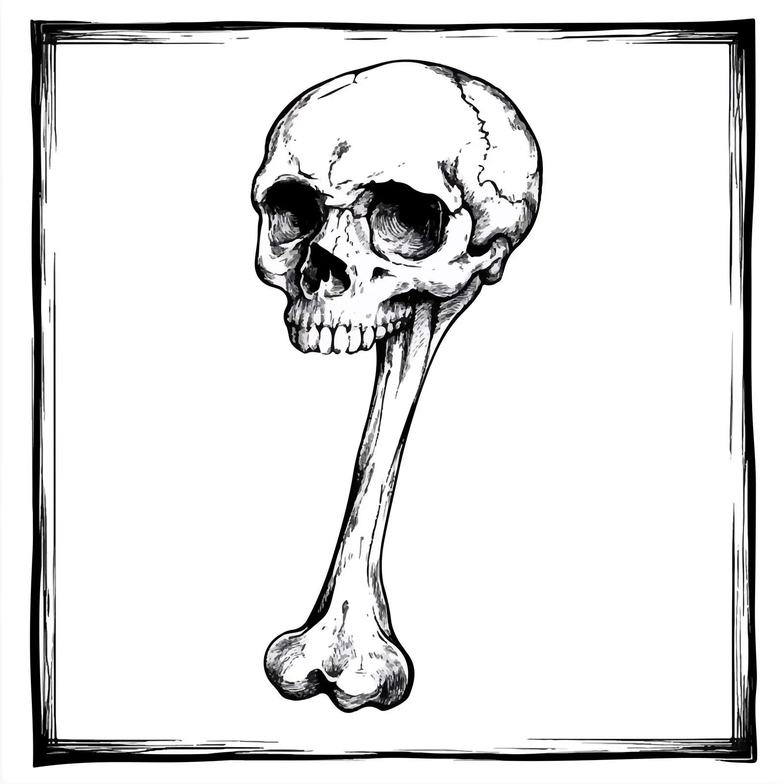 Black and White Bone Cartoon Vector — free download from Dotvec