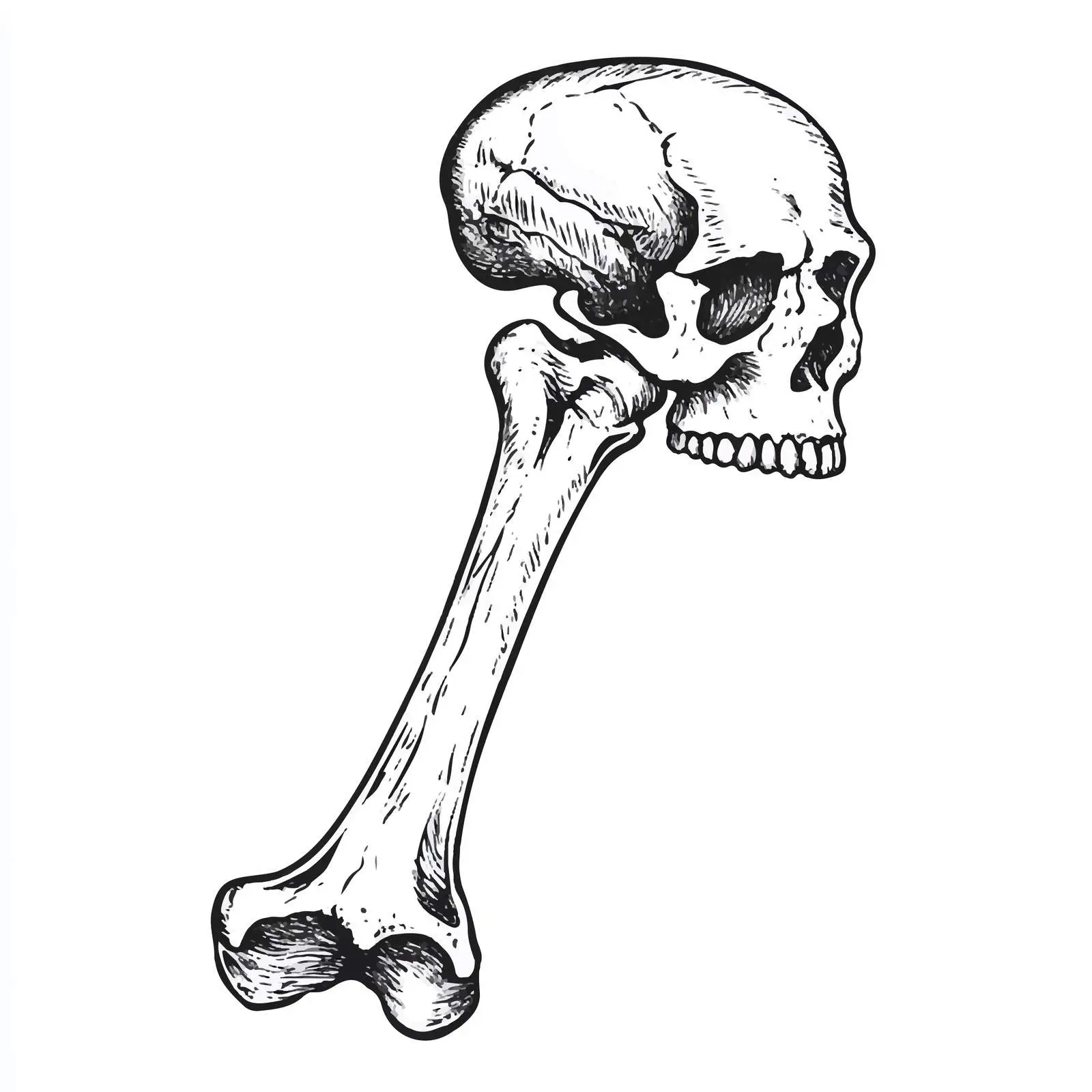 Black and White Bone Cartoon Vector — free download from Dotvec