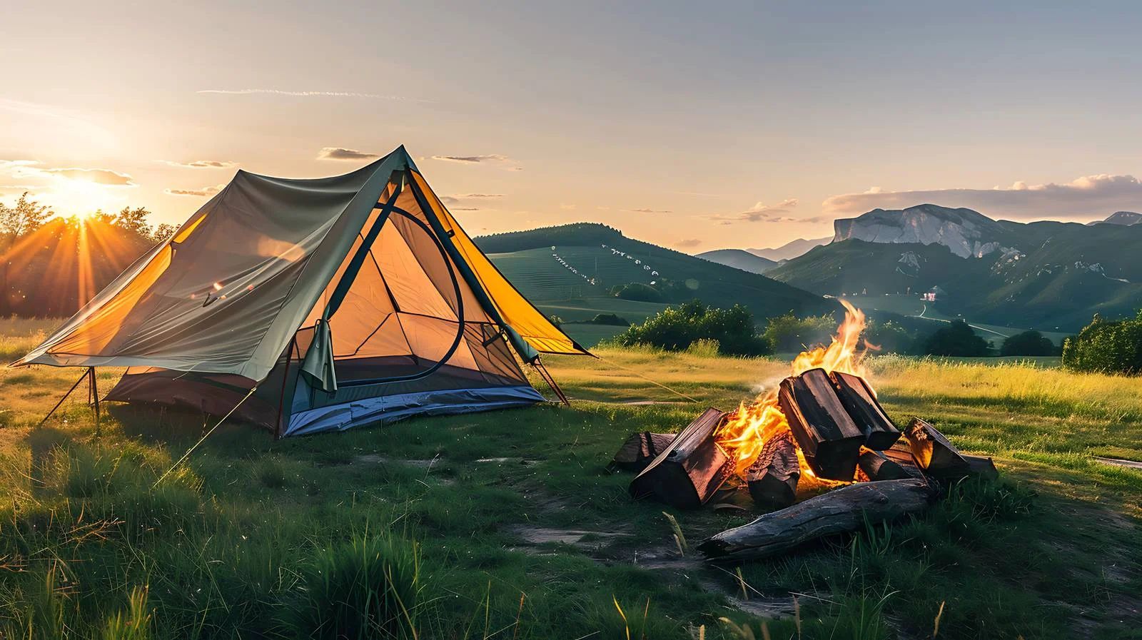 Campsite Bliss – free bonfire image from Dotvec