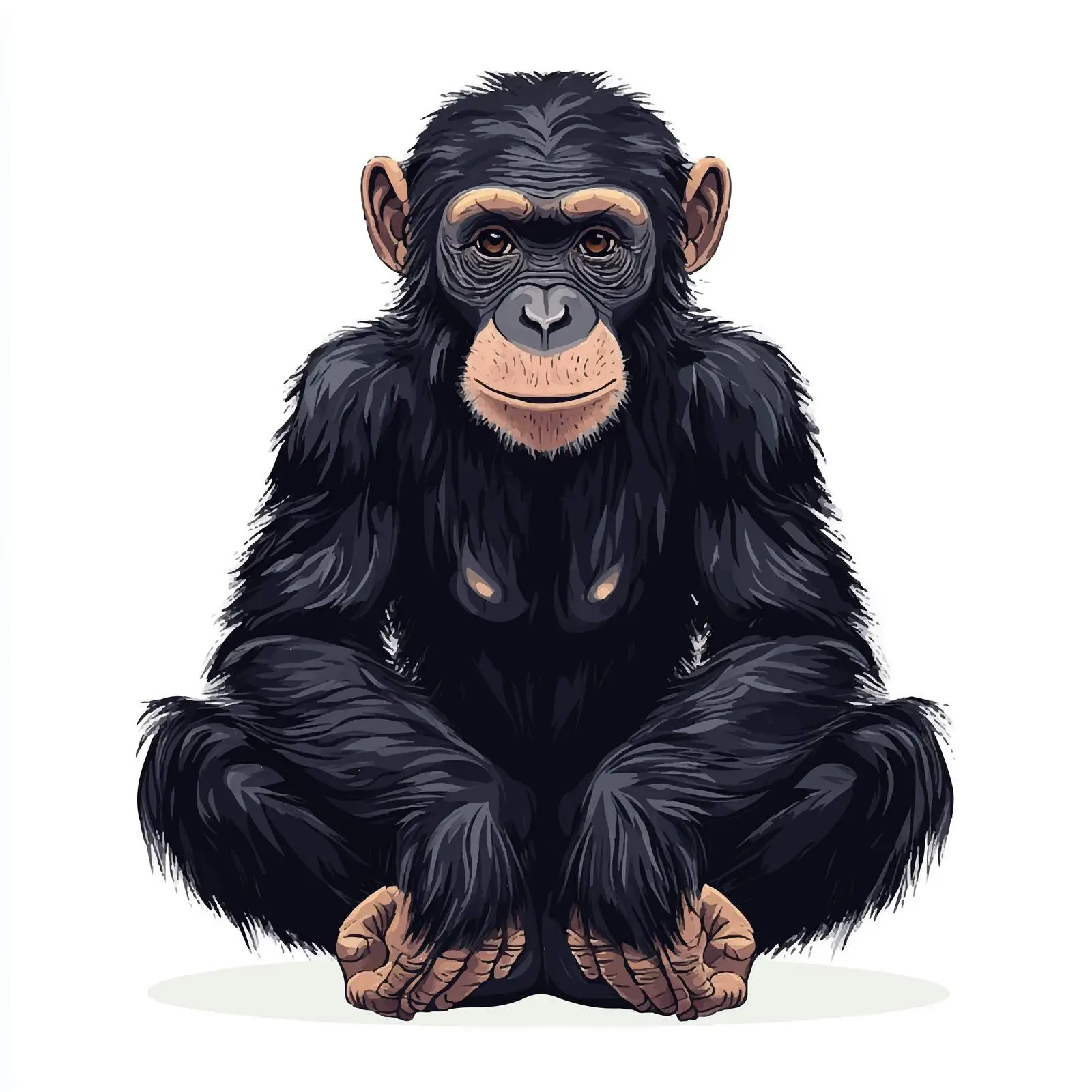 Centered Bonobo Vector Illustration — free download from Dotvec