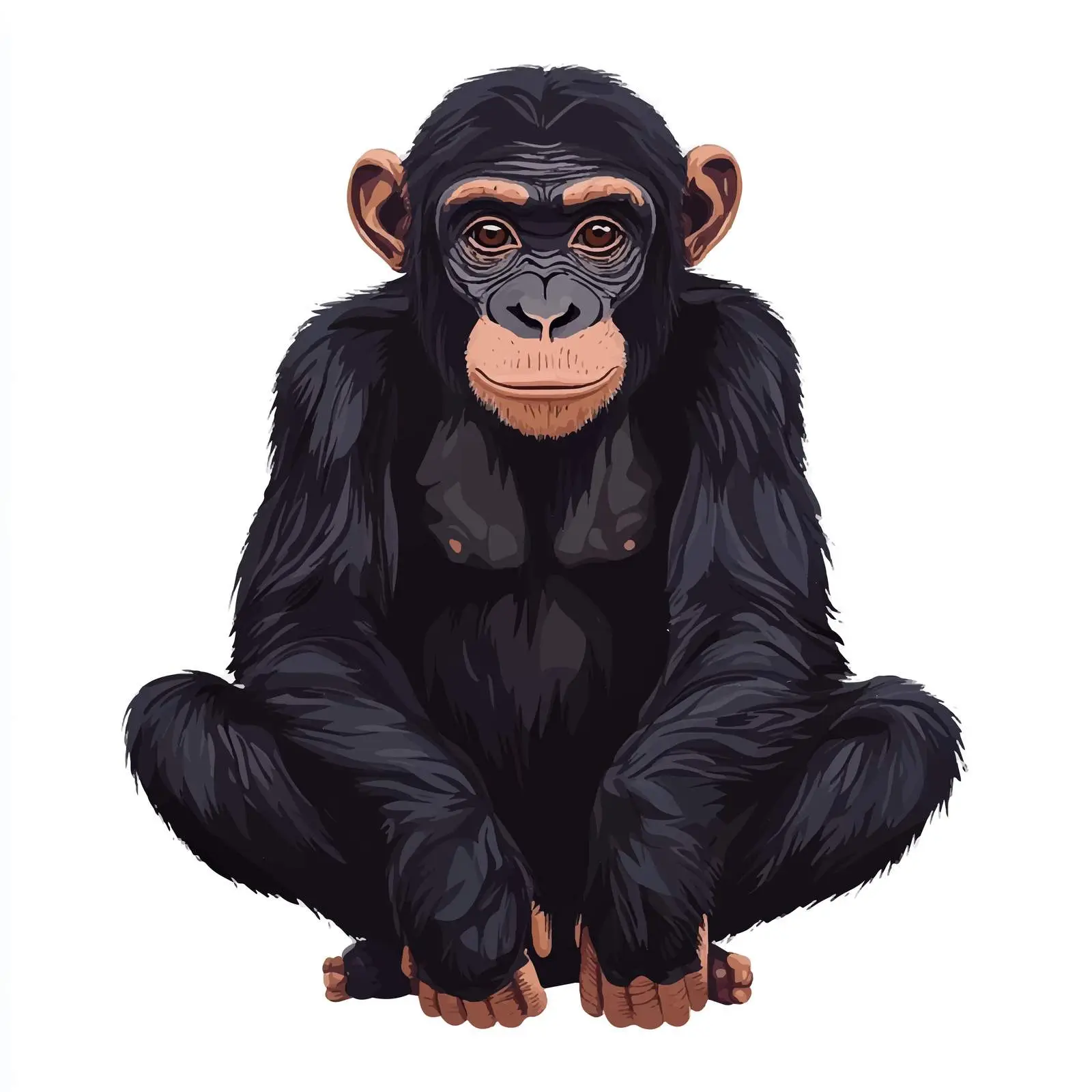 Bonobo Vector Illustration Centered Composition — free download from Dotvec