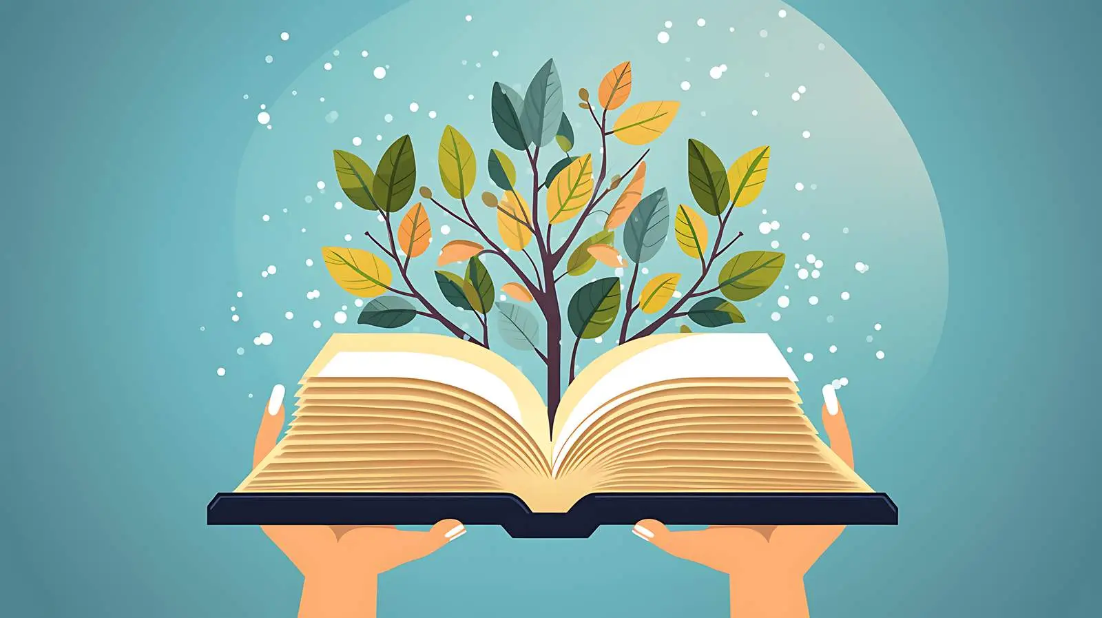 Educational Book in Hands on Color Background — free download from Dotvec