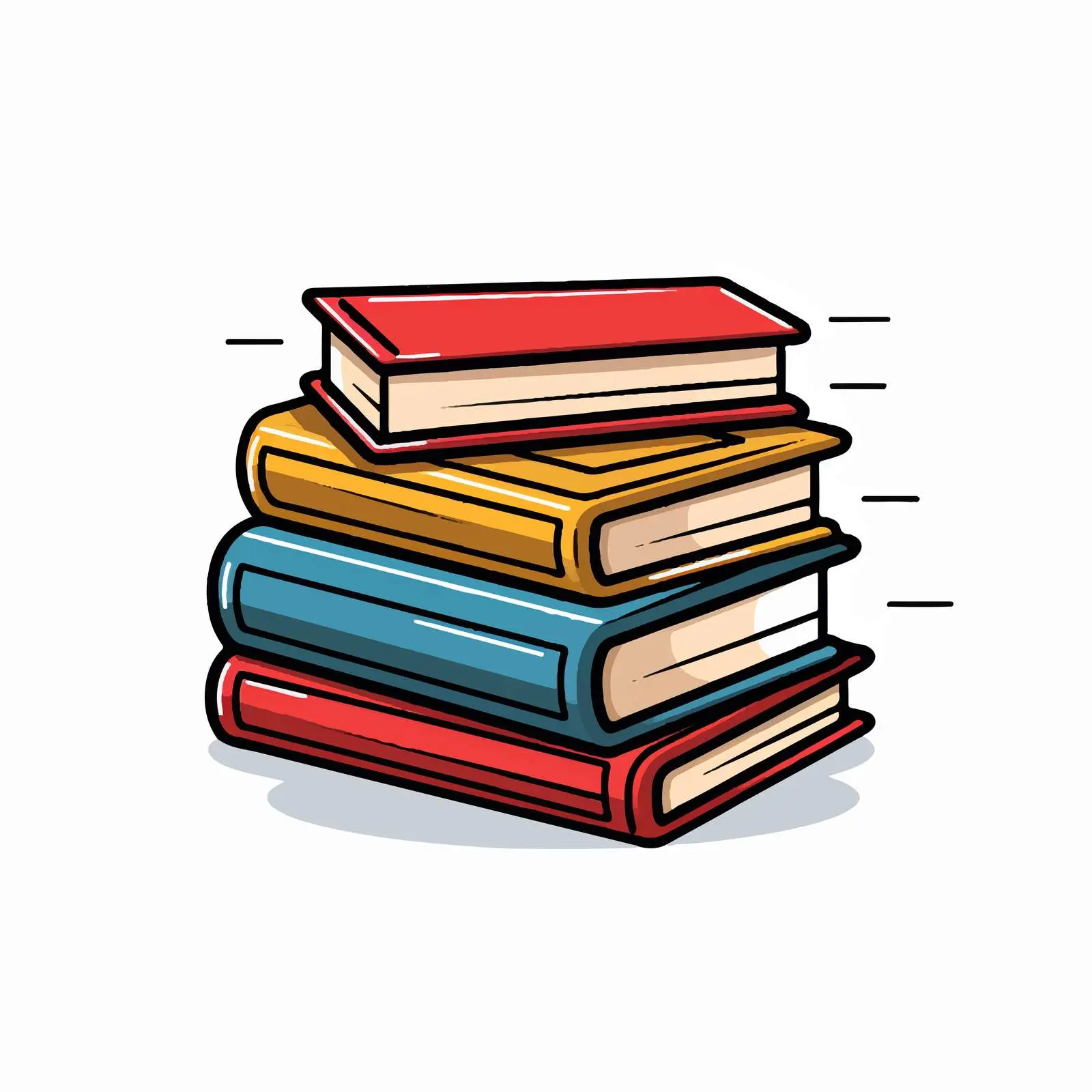 Cartoon Book Line Vector Illustration — free download from Dotvec